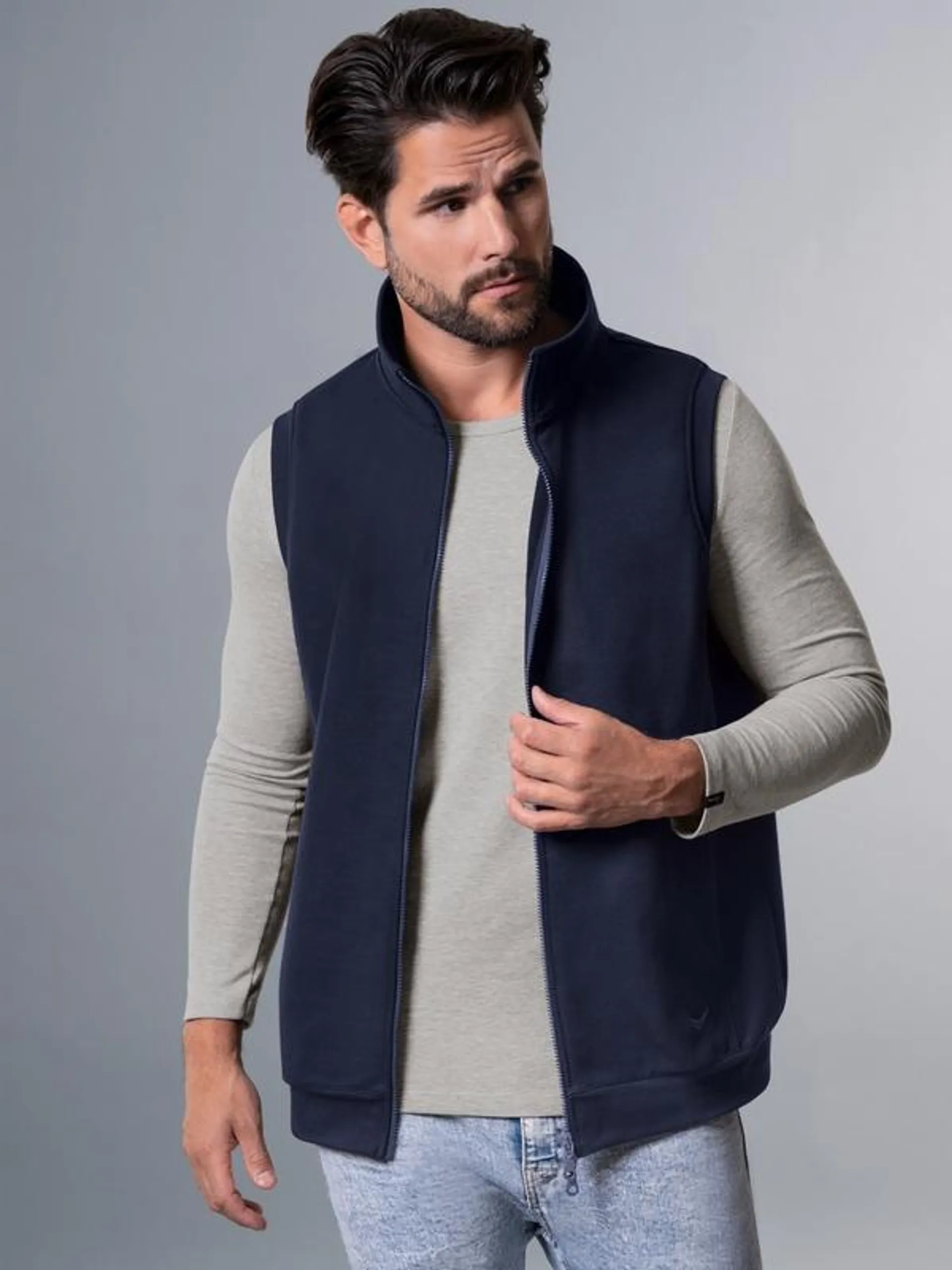 Weste aus bequemem Sweat-Material Navy