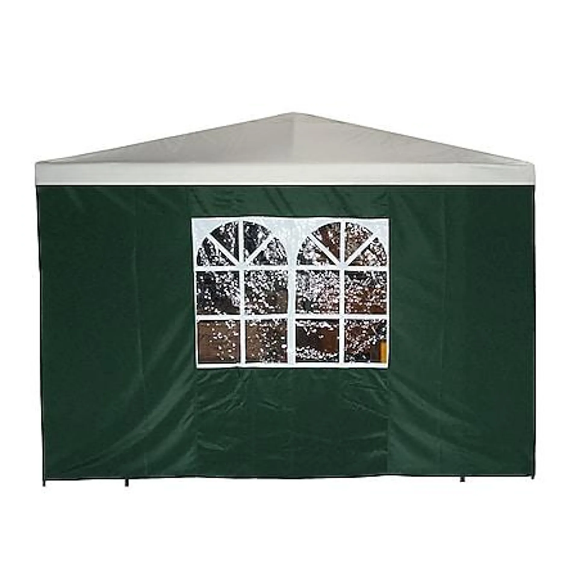 DEGAMO Seitenplane für Pavillon, 3x1,9 Meter, Polyester grün mit Fenster