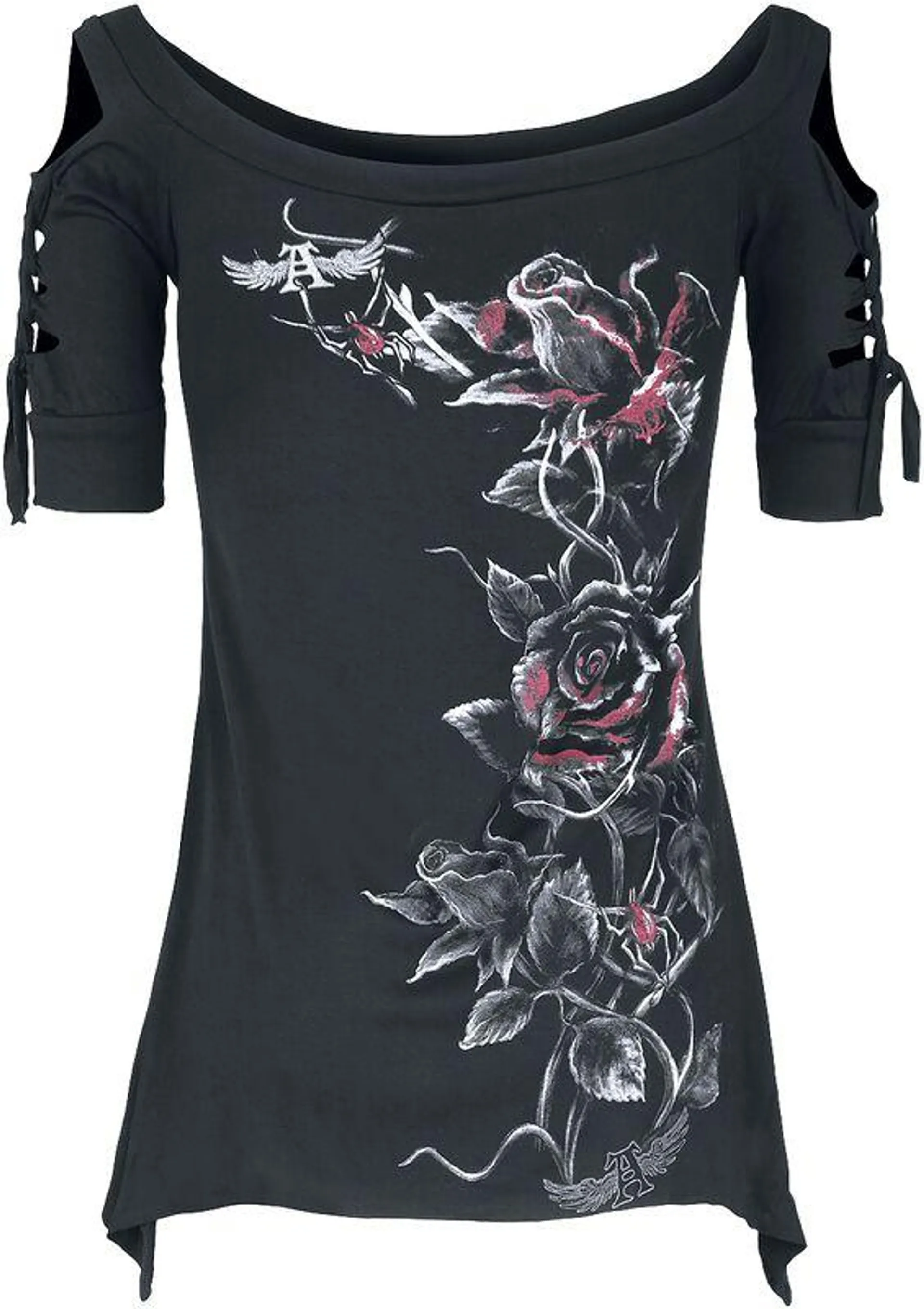 "Bleeding Rose" T-Shirt schwarz von Alchemy England