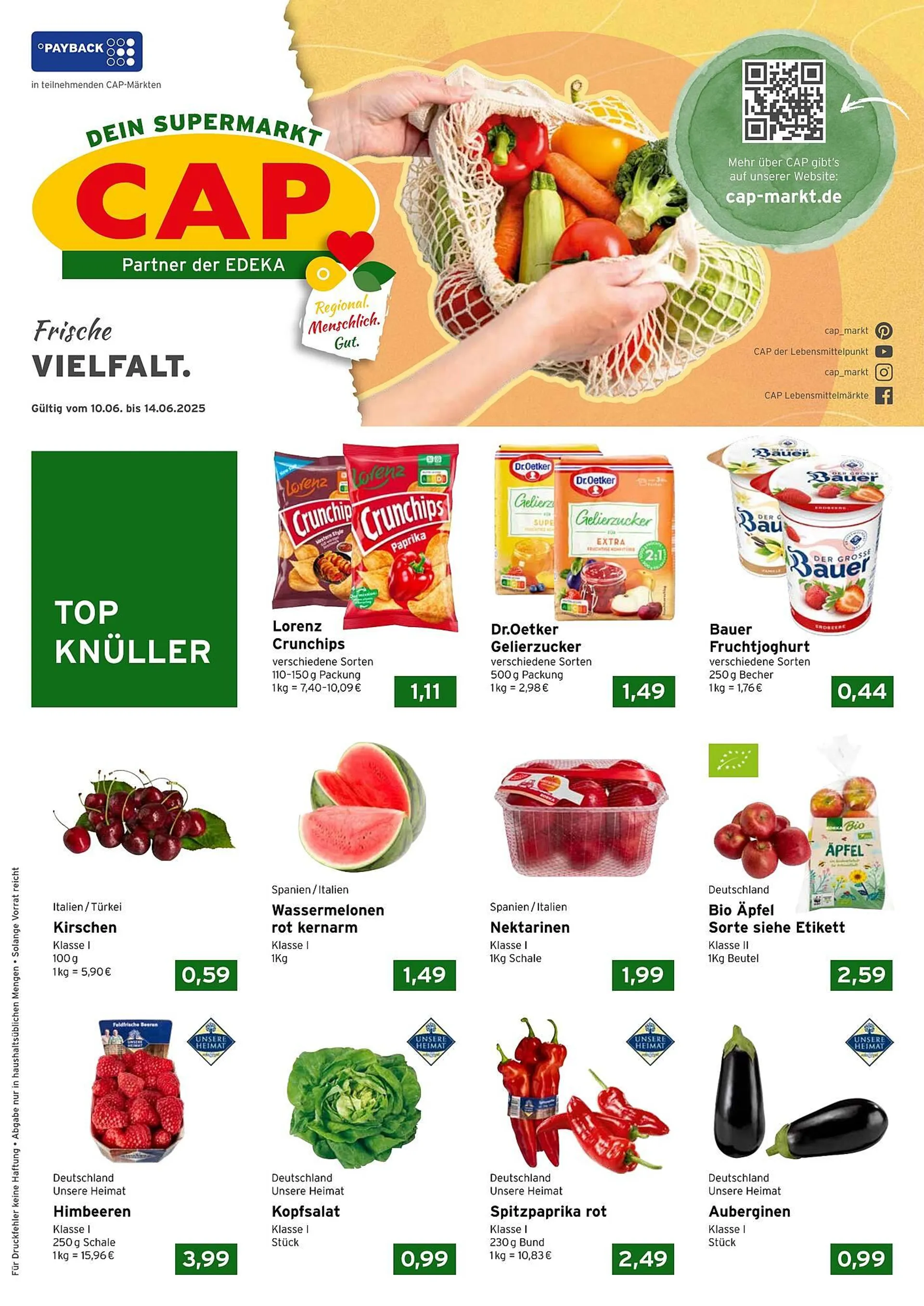 CAP Markt Prospekt von 9. Juni bis 14. Juni 2025 - Prospekt seite 1