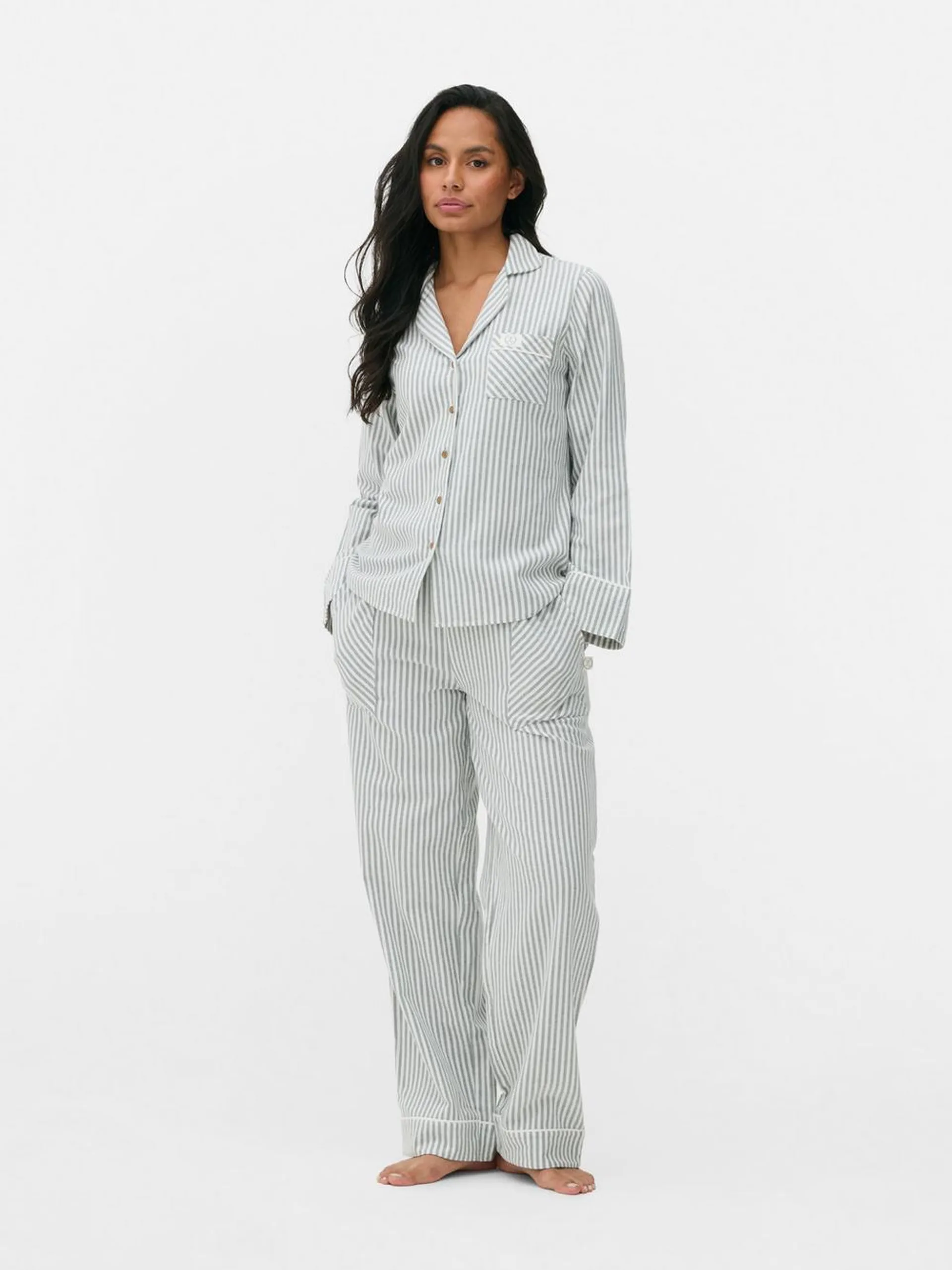 Striped Flannel Pajama Nightshirt