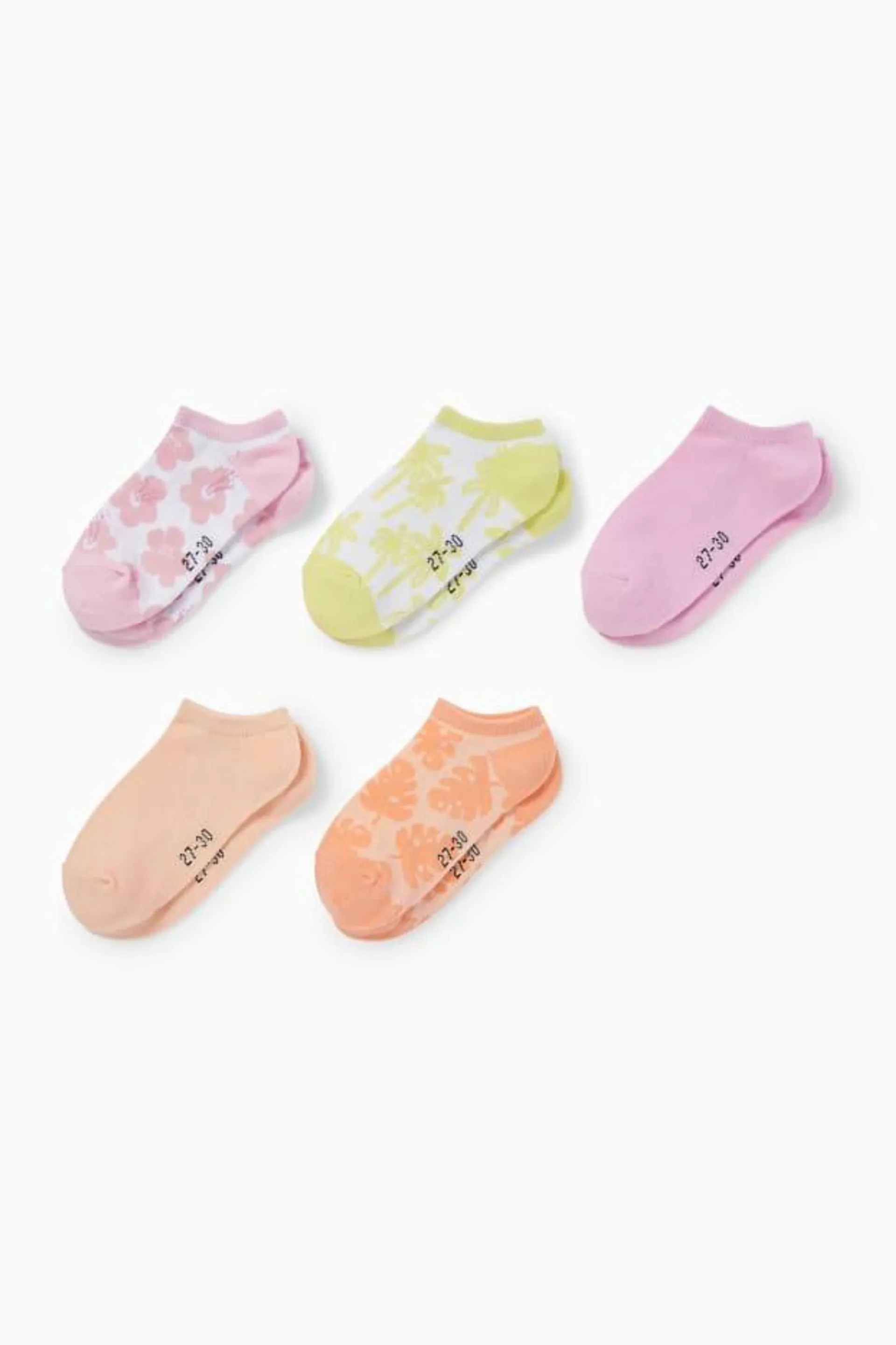 Multipack of 5 - trainer socks - patterned