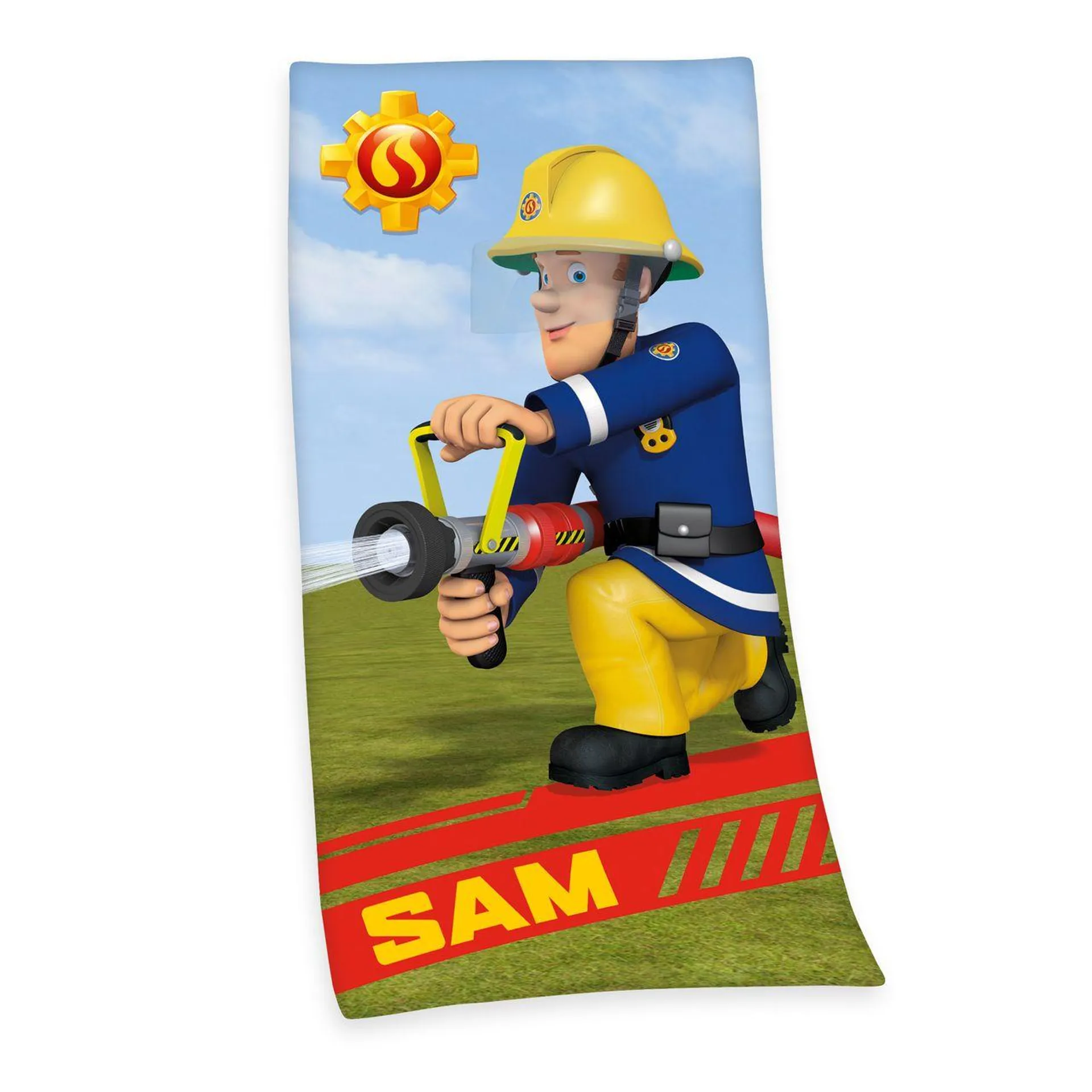 Feuerwehrmann Sam Velourstuch Größe 75x150 cm
