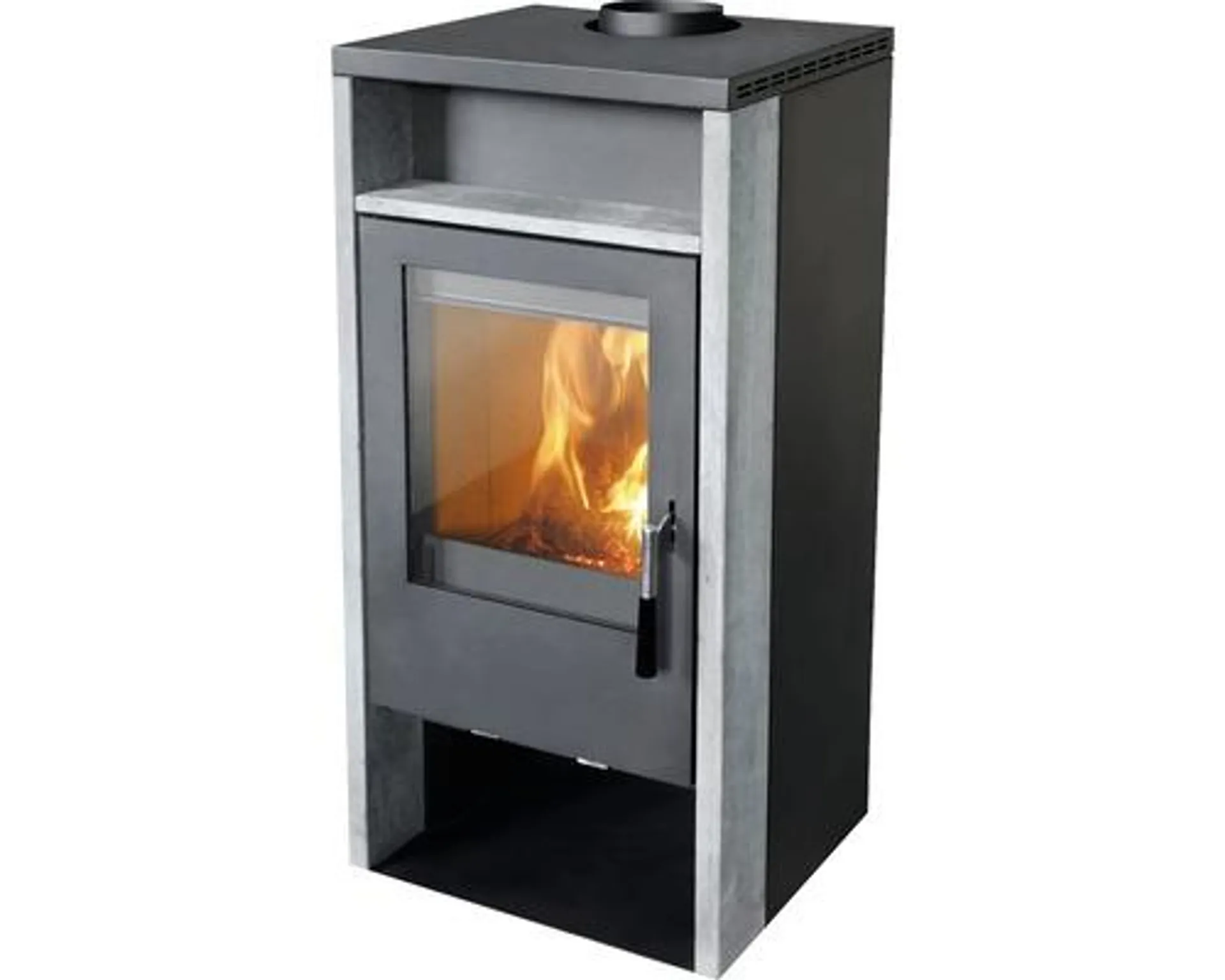 Kaminofen Firefix Kronos Naturstein 6 kW mit Holzfach