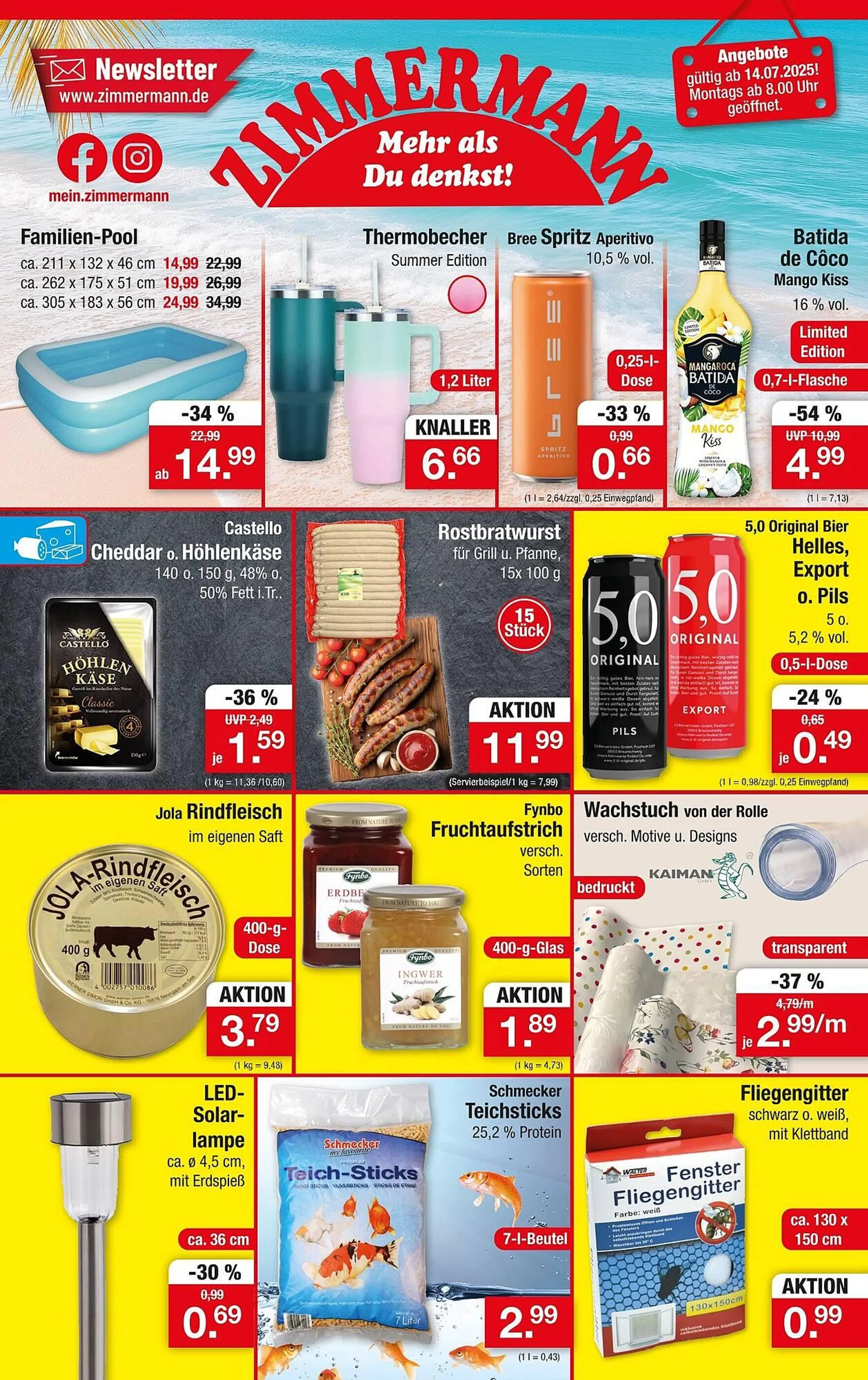 Zimmermann Prospekt von 14. Juli bis 19. Juli 2025 - Prospekt seite 1