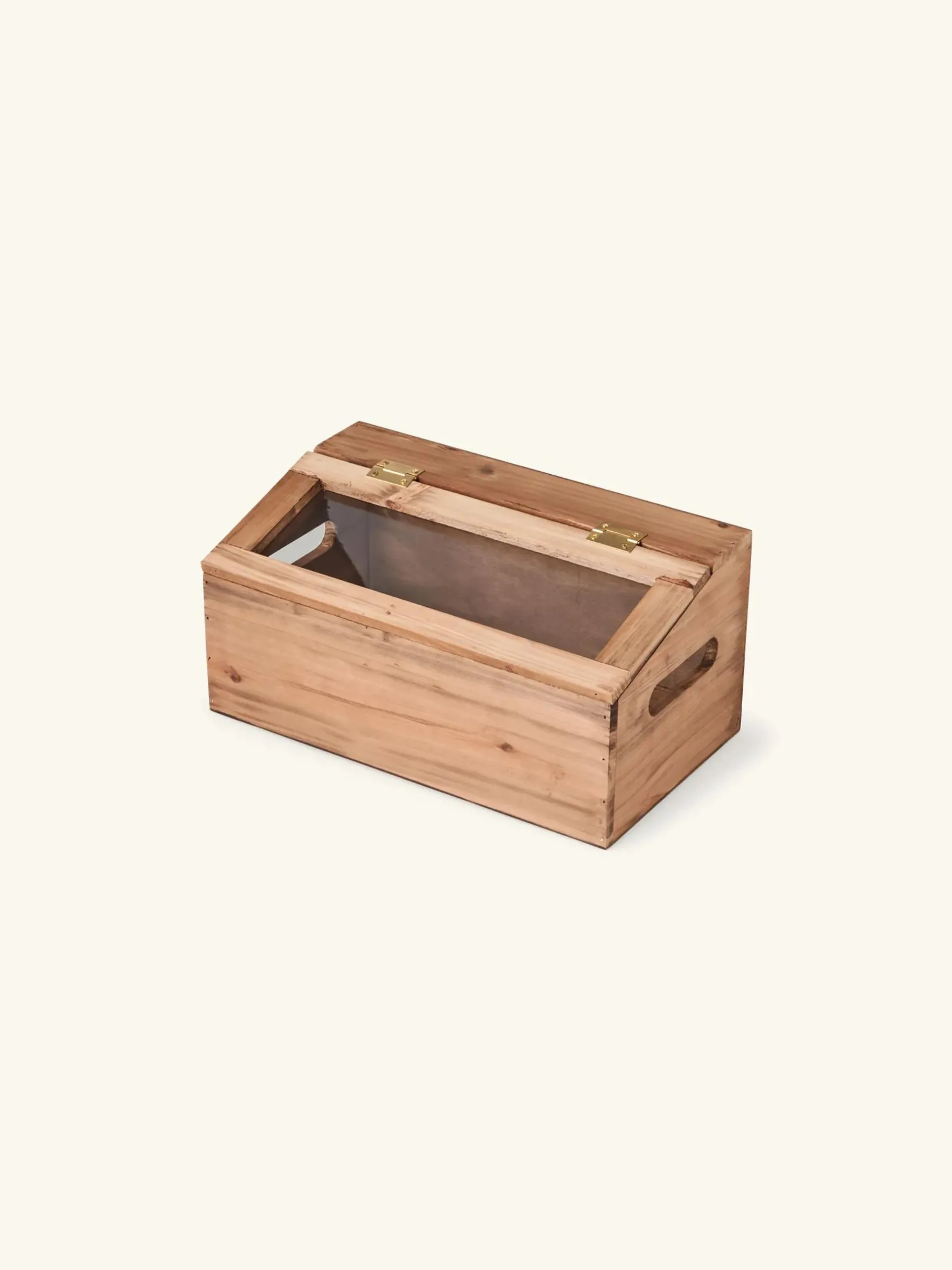 Wooden caddy with lid