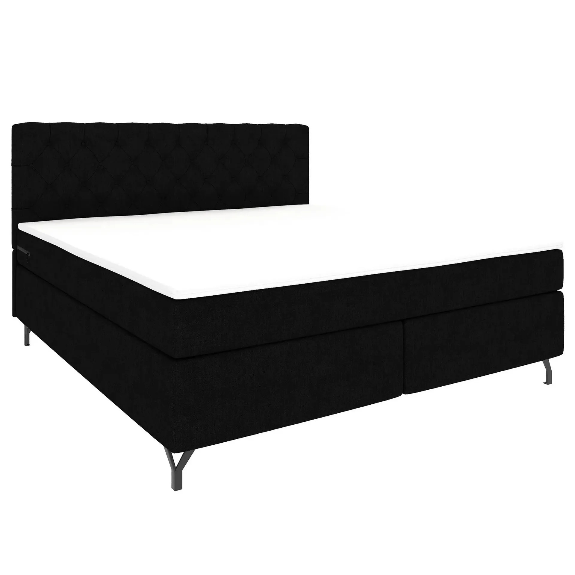 Boxspringbett - schwarz - inklusive Topper - 180x200 cm