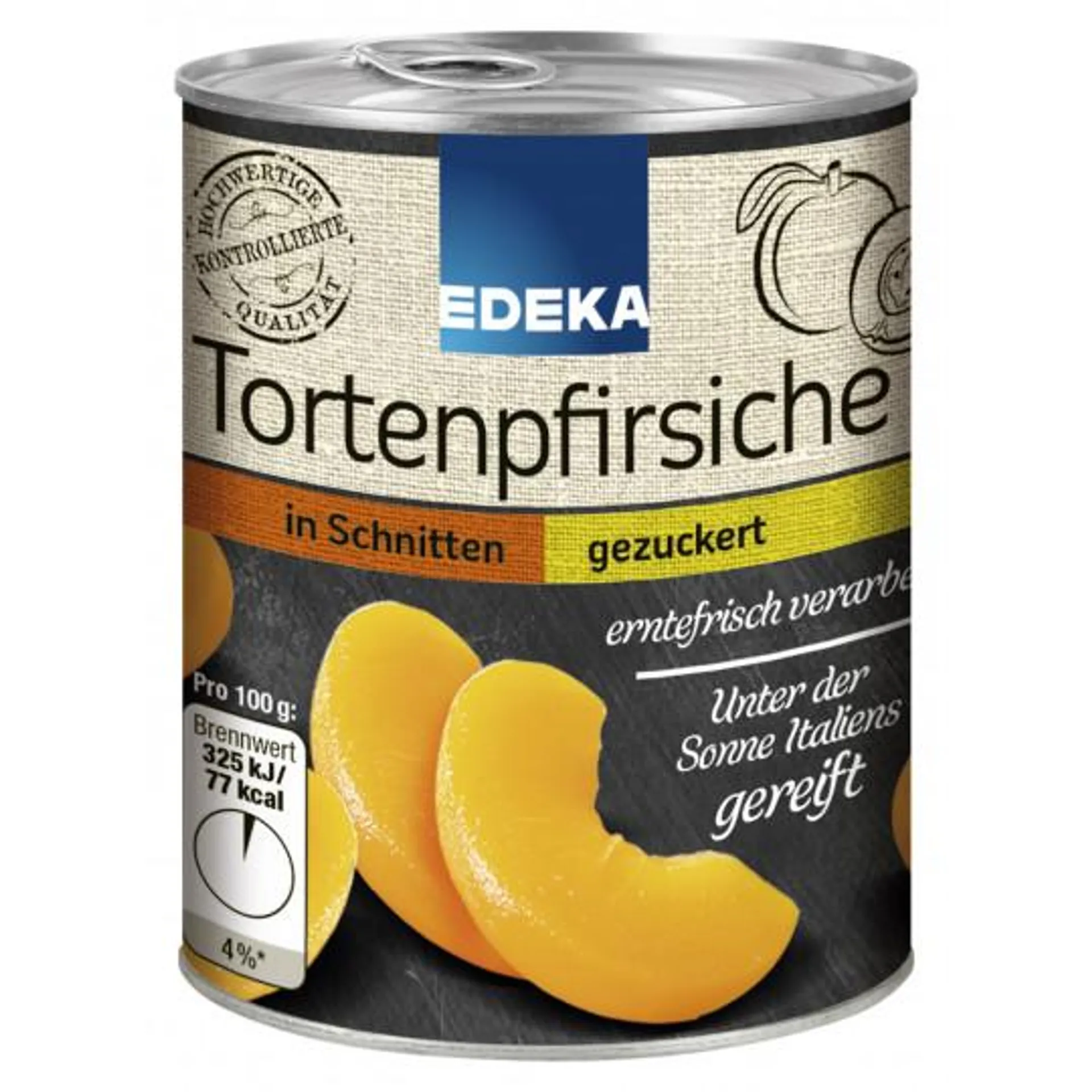 EDEKA Tortenpfirsiche in Schnitten gezuckert klein 225G