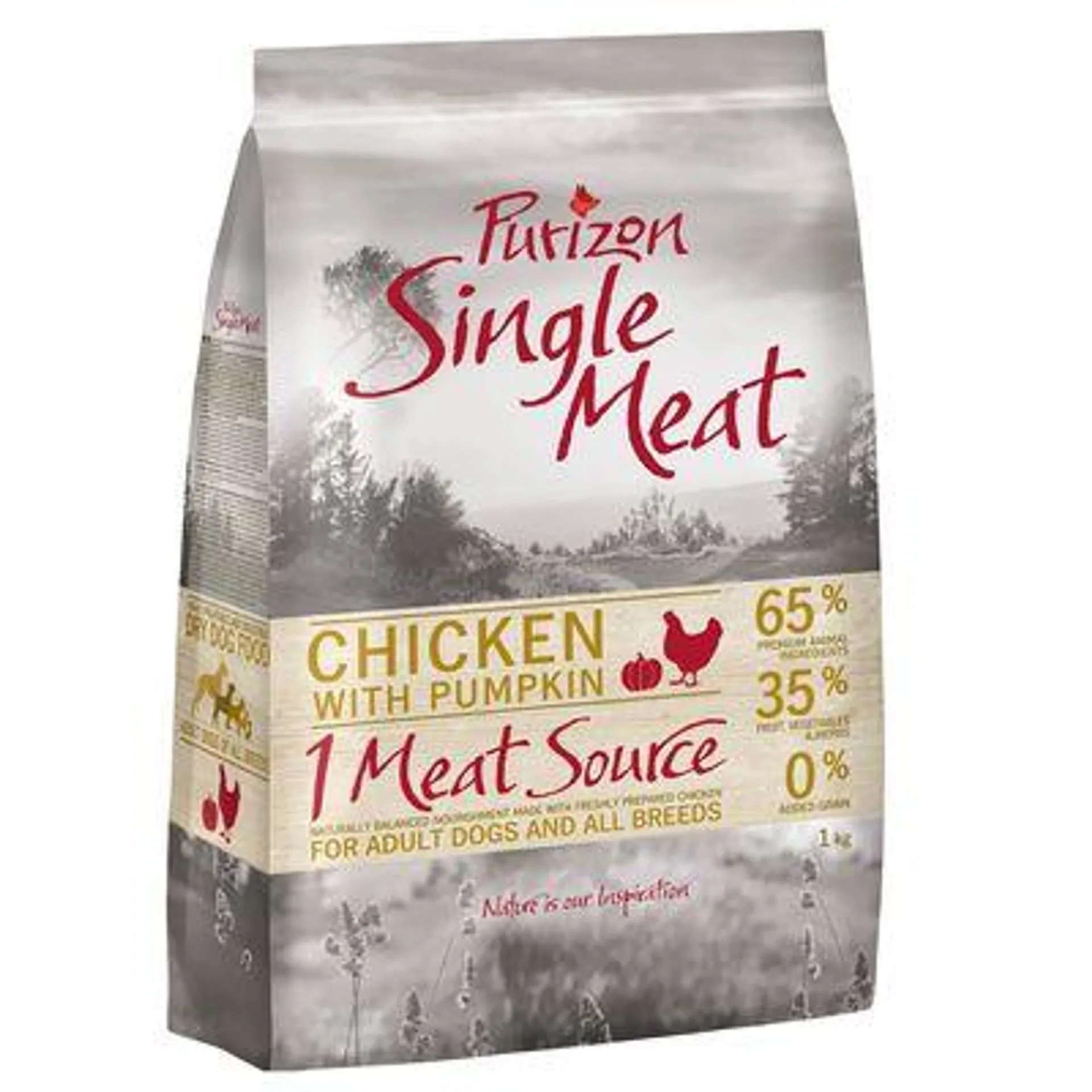 Purizon Single Meat Huhn mit Kürbis 1 kg- getreidefrei