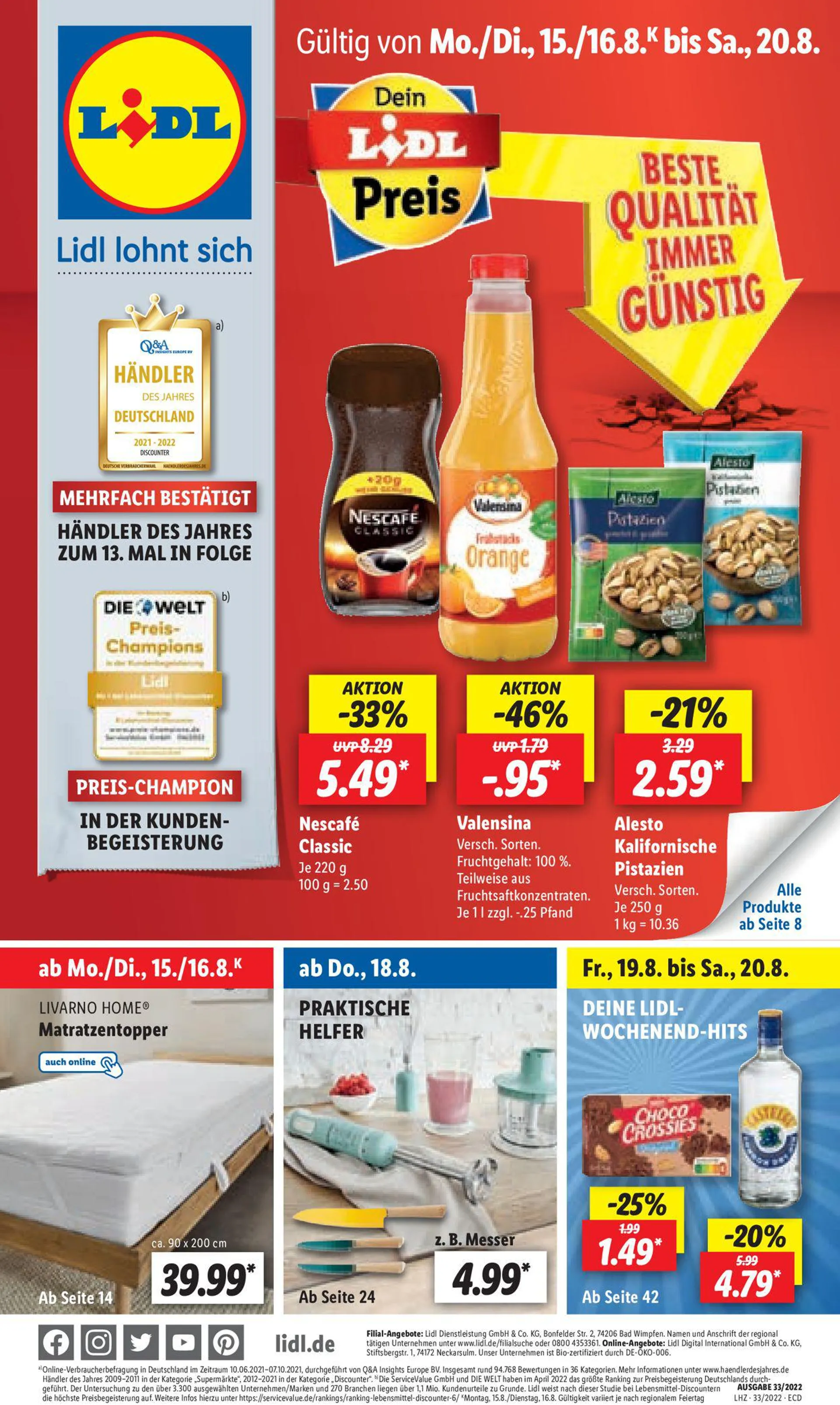 Lidl Aktueller Prospekt gültig bis 27. August 2022