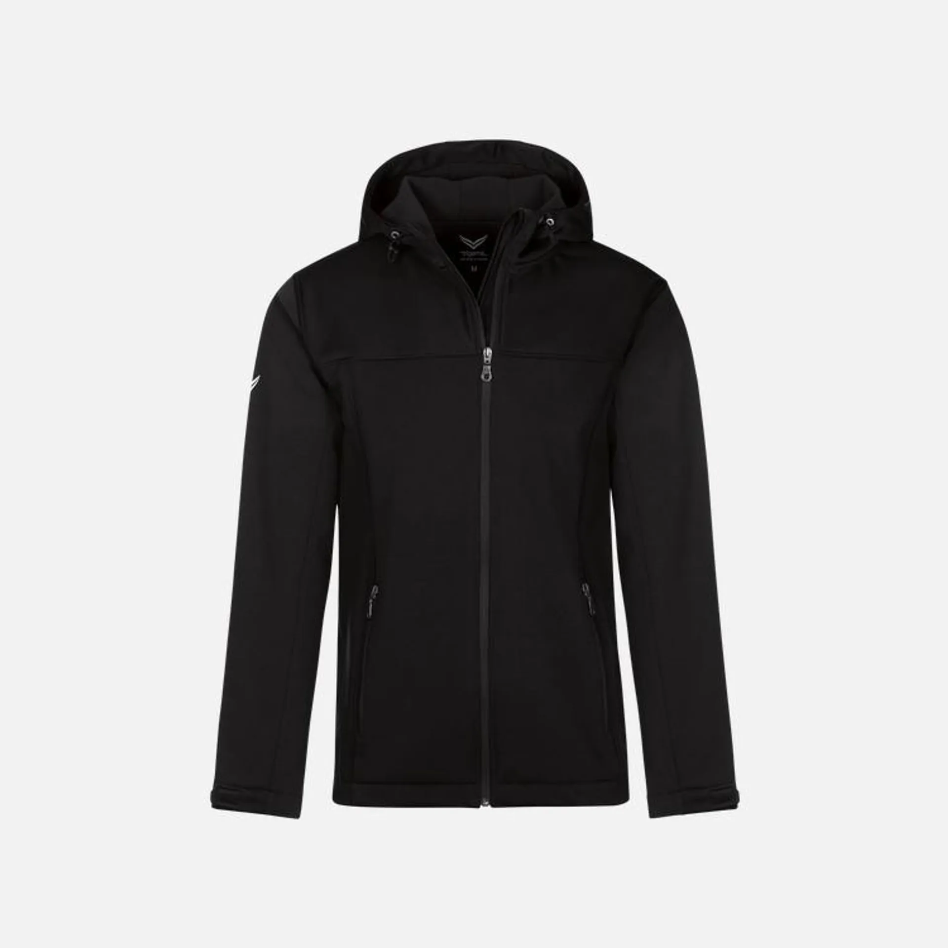 Klassische Softshell–Kapuzenjacke Schwarz