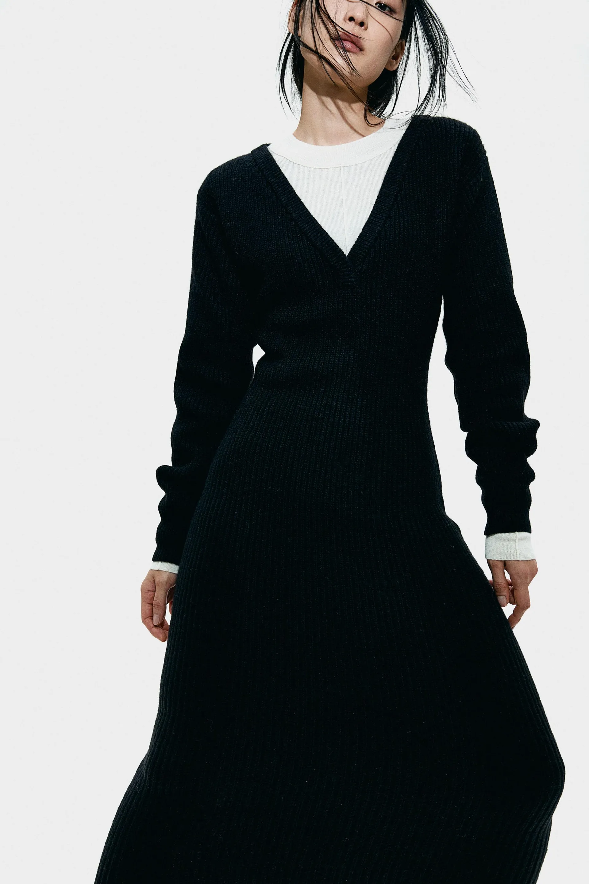 Rib-knit dress