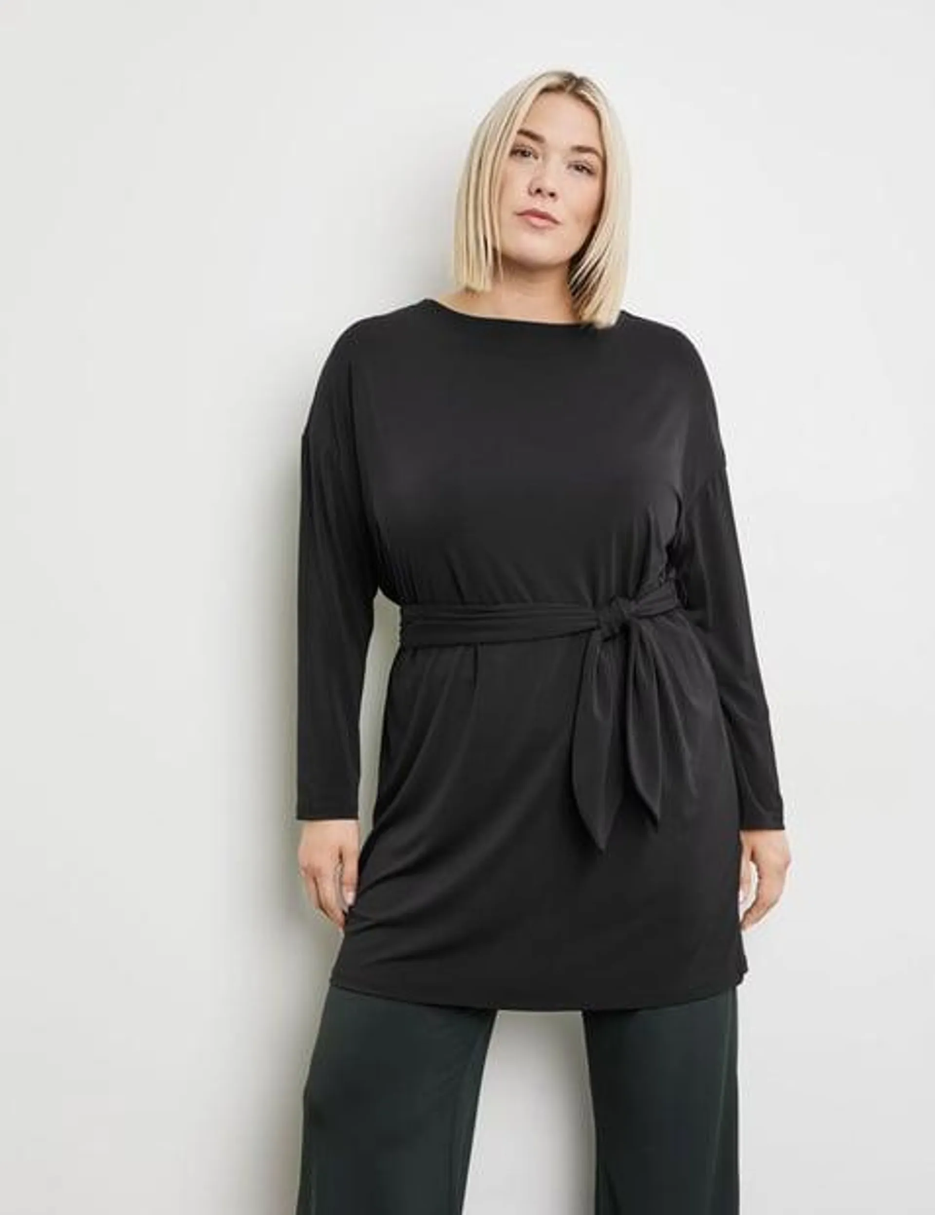 Edles Longshirt mit Bindegürtel