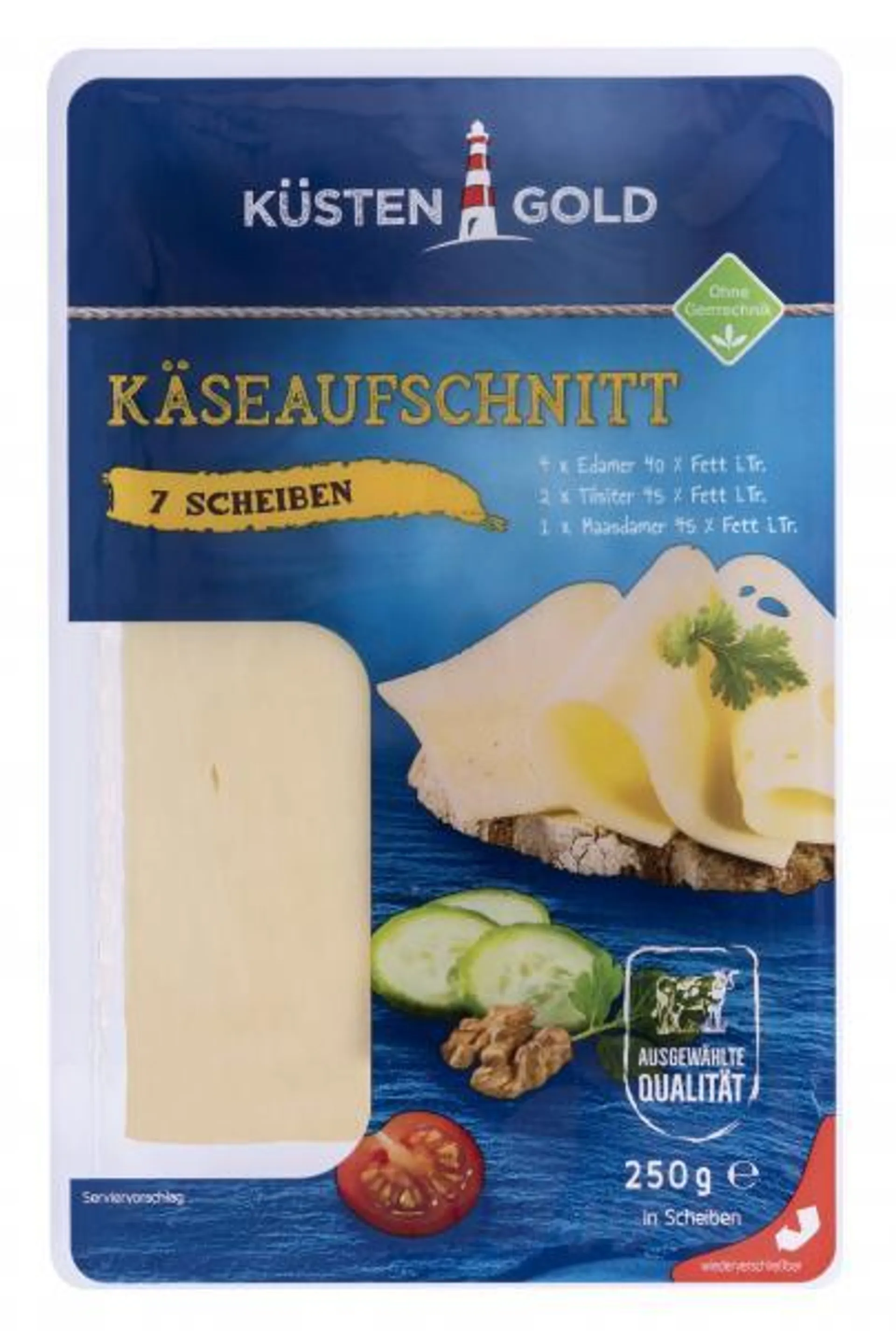 Küstengold Käseaufschnitt 3 Sorten 250 g