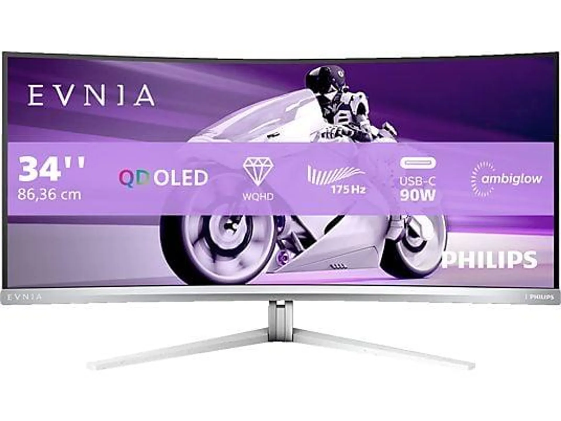 PHILIPS Evnia 8000, 34M2C8600, 34 Zoll WQHD Gaming Monitor (0,03 ms Reaktionszeit, 175 Hz)