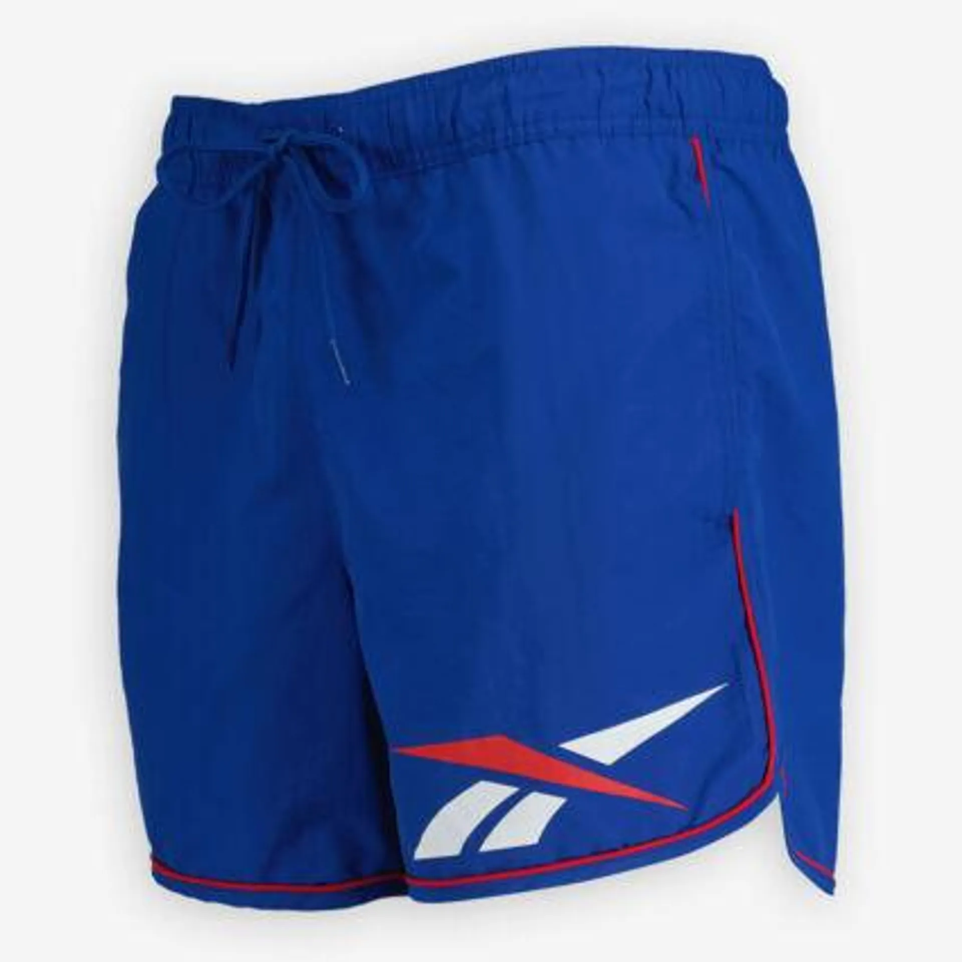 Dunkelblaue Badeshorts mit Logodruck