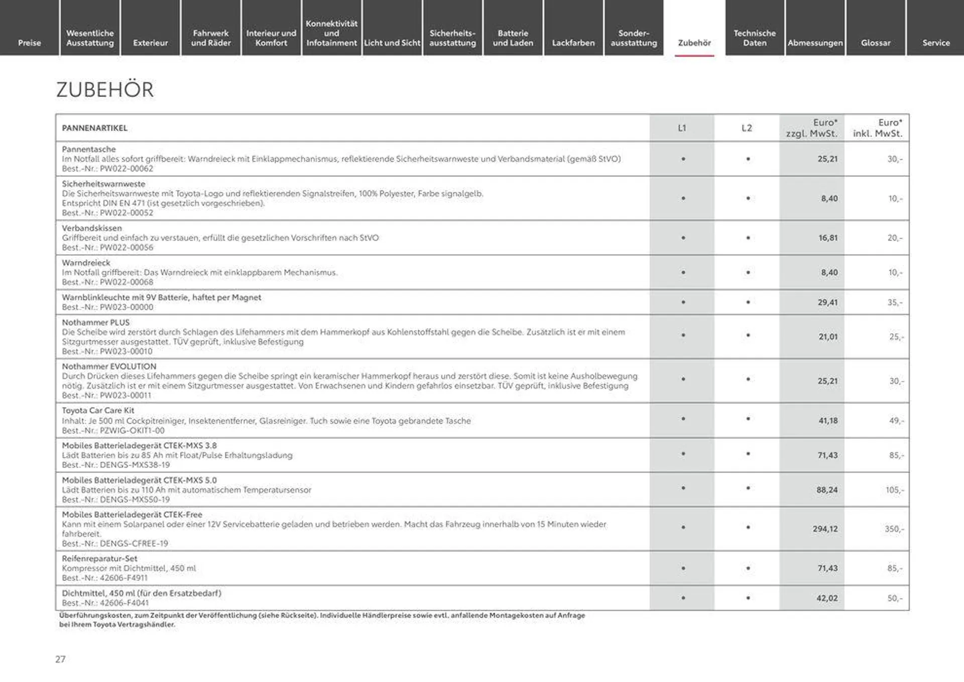 Toyota Proace Verso/Proace Verso Electric von 1. Mai bis 1. Mai 2025 - Prospekt seite 27