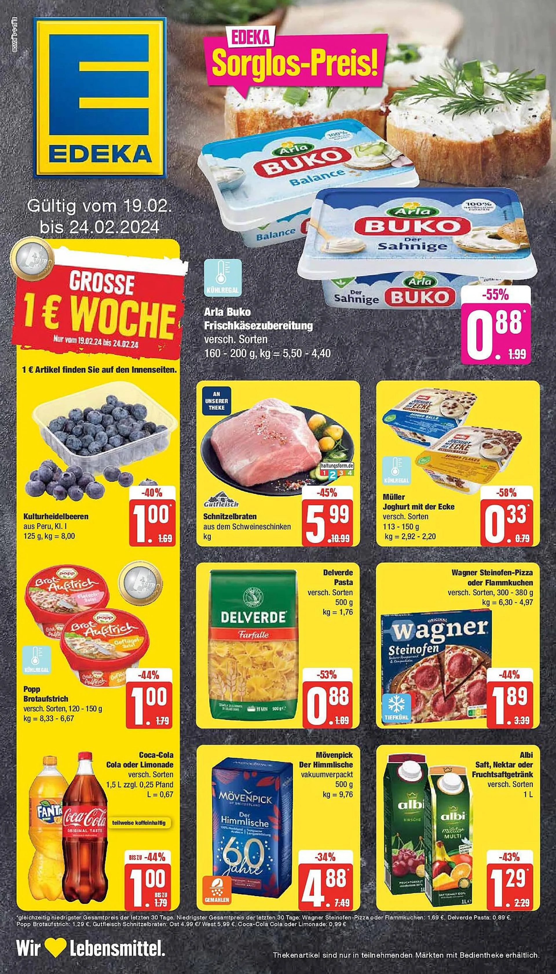 Edeka Prospekt von 18. Februar bis 24. Februar 2024 - Prospekt seite 1