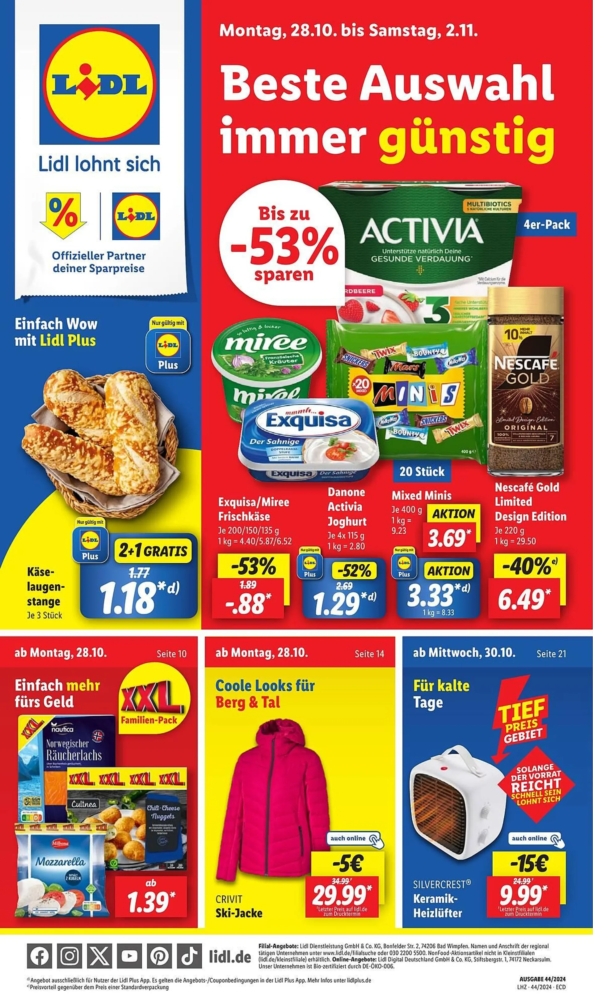 Lidl Prospekt von 28. Oktober bis 2. November 2024 - Prospekt seite 1