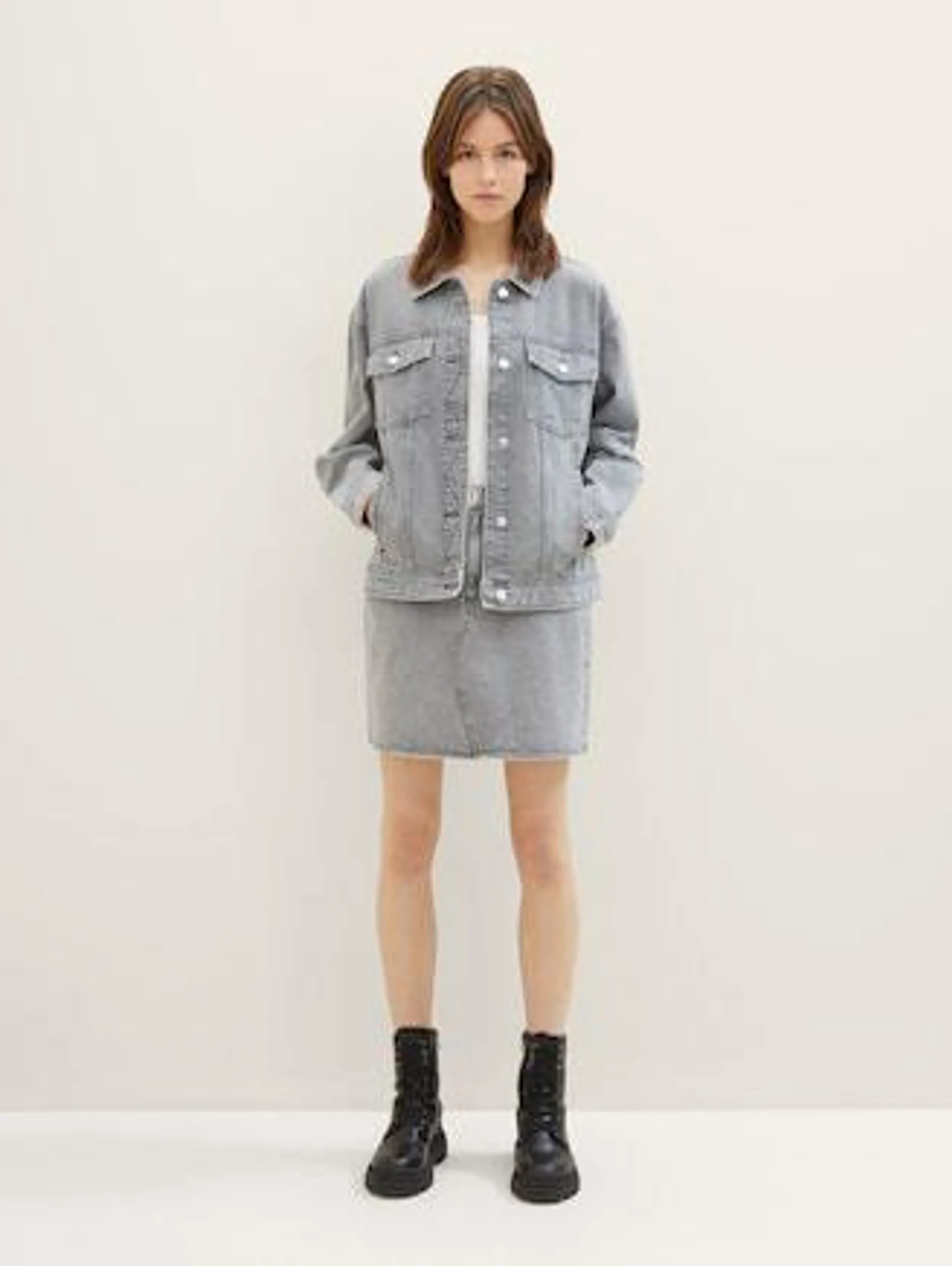 Oversized denim jacket with recycled cotton