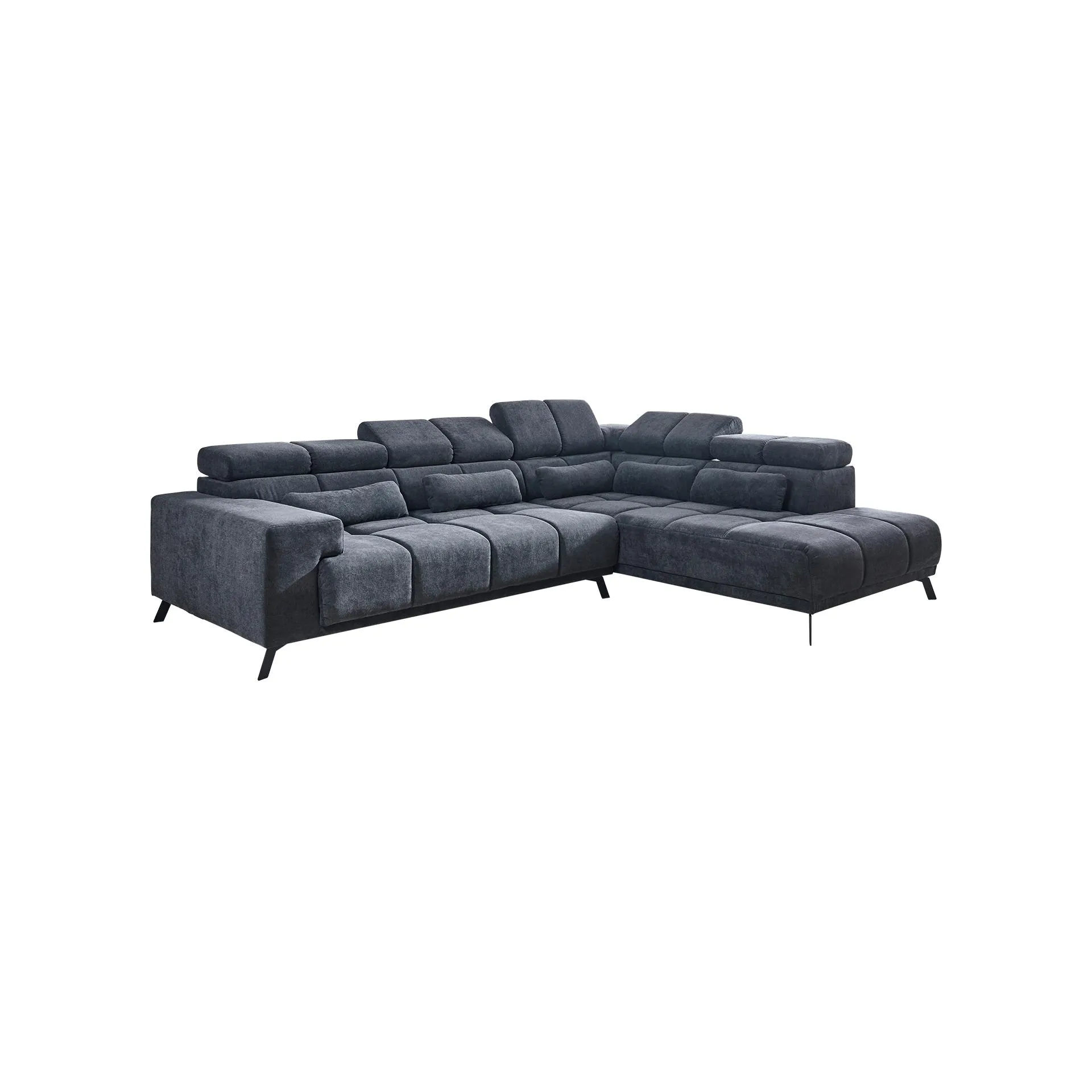 Ecksofa Infinity Grau Sitztiefe motorisch verstellbar