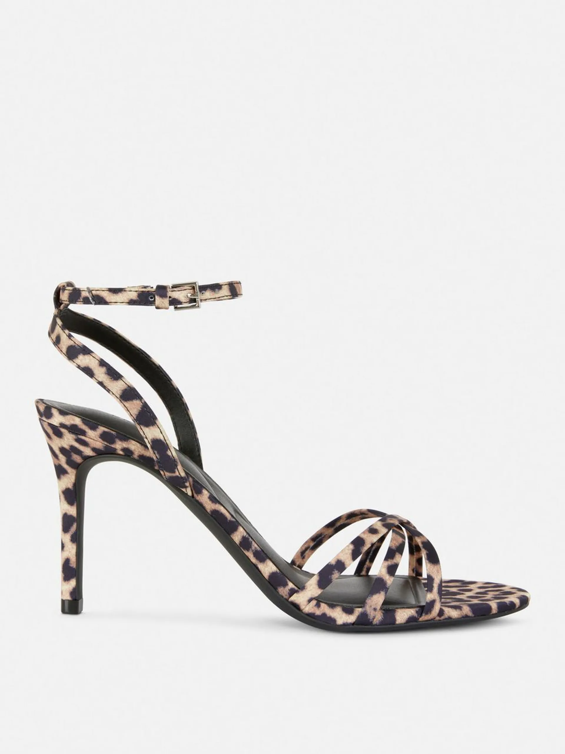 Sandaletten mit Leoparden-Print und Stiletto-Absatz