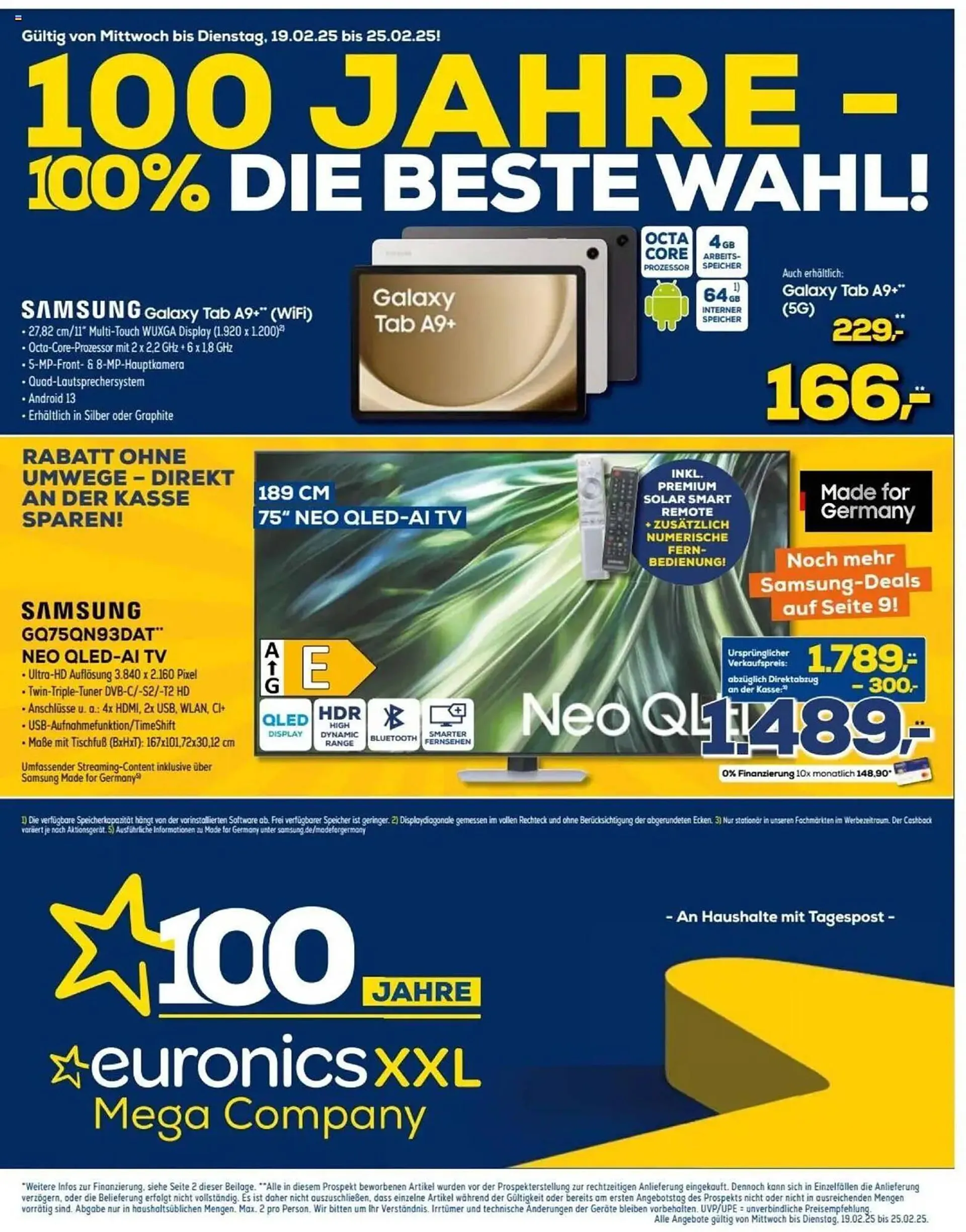 Euronics Prospekt von 19. Februar bis 25. Februar 2025 - Prospekt seite 1