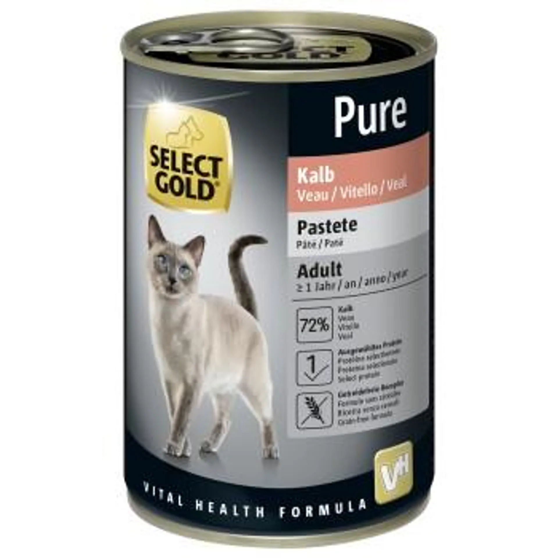 SELECT GOLD Pure Adult Paté Kalb 6x400 g