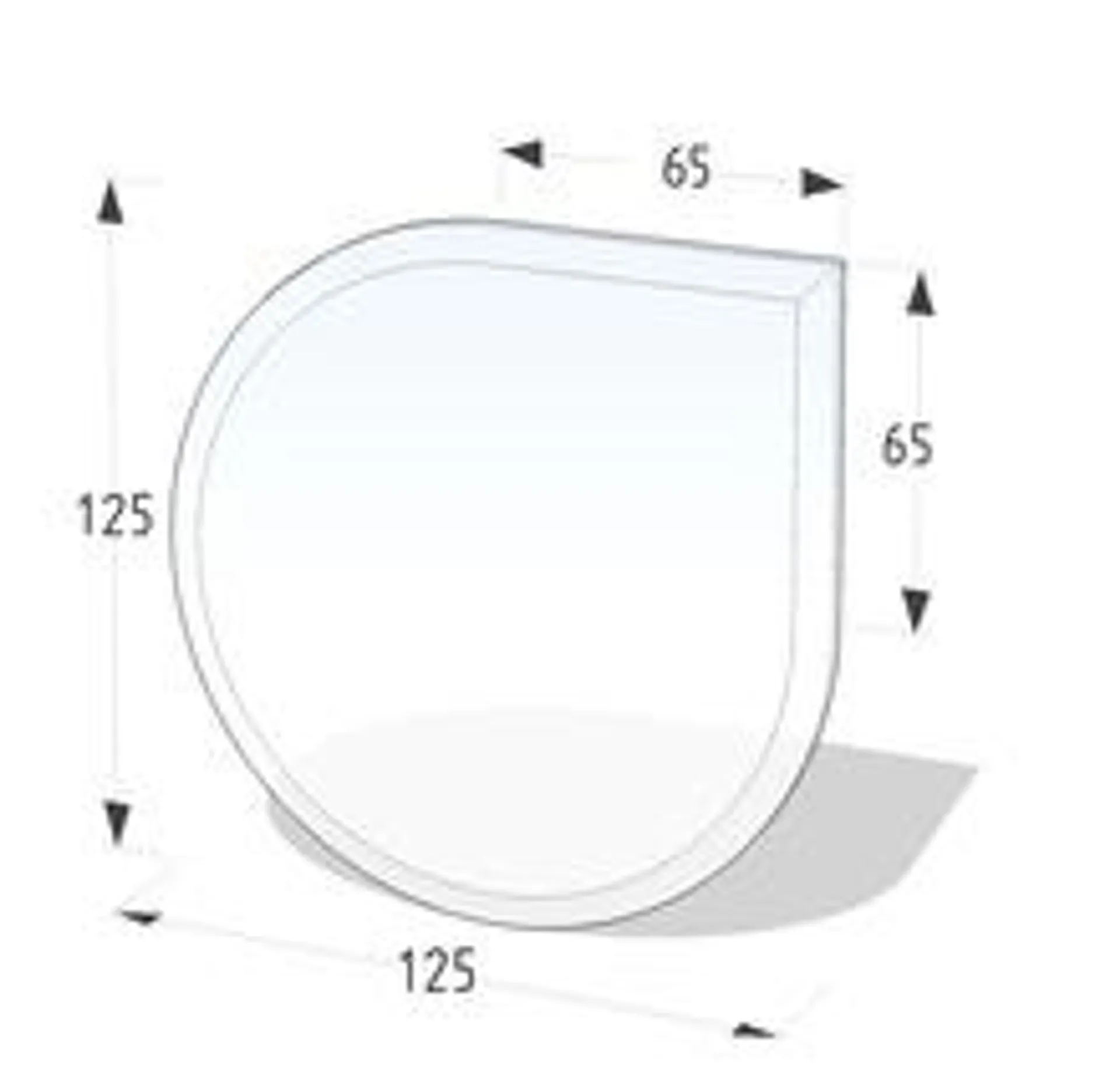 Funkenschutzplatte Glas 125x125 cm