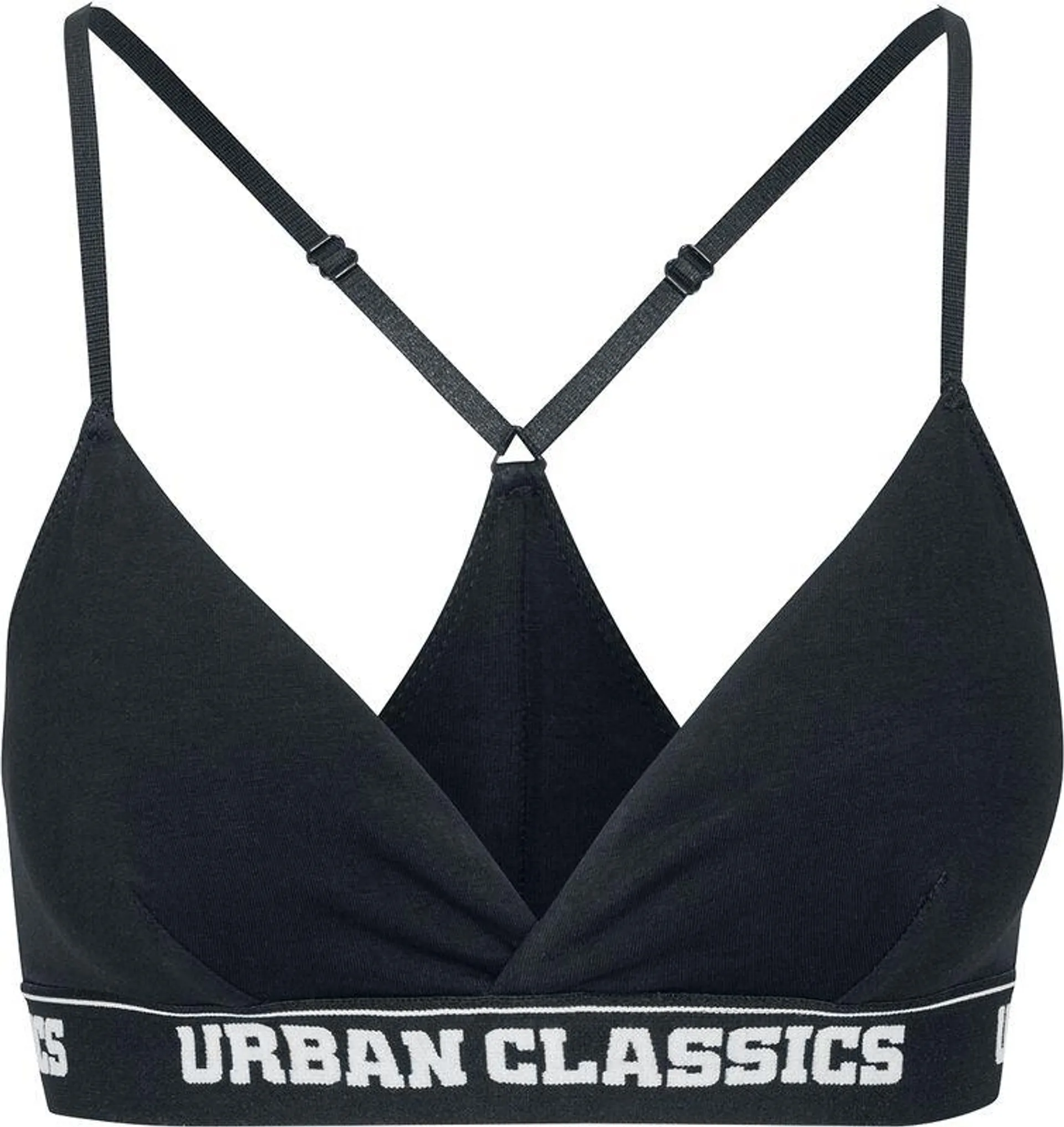 "Ladies Triangle Logo Bra" Bustier schwarz von Urban Classics
