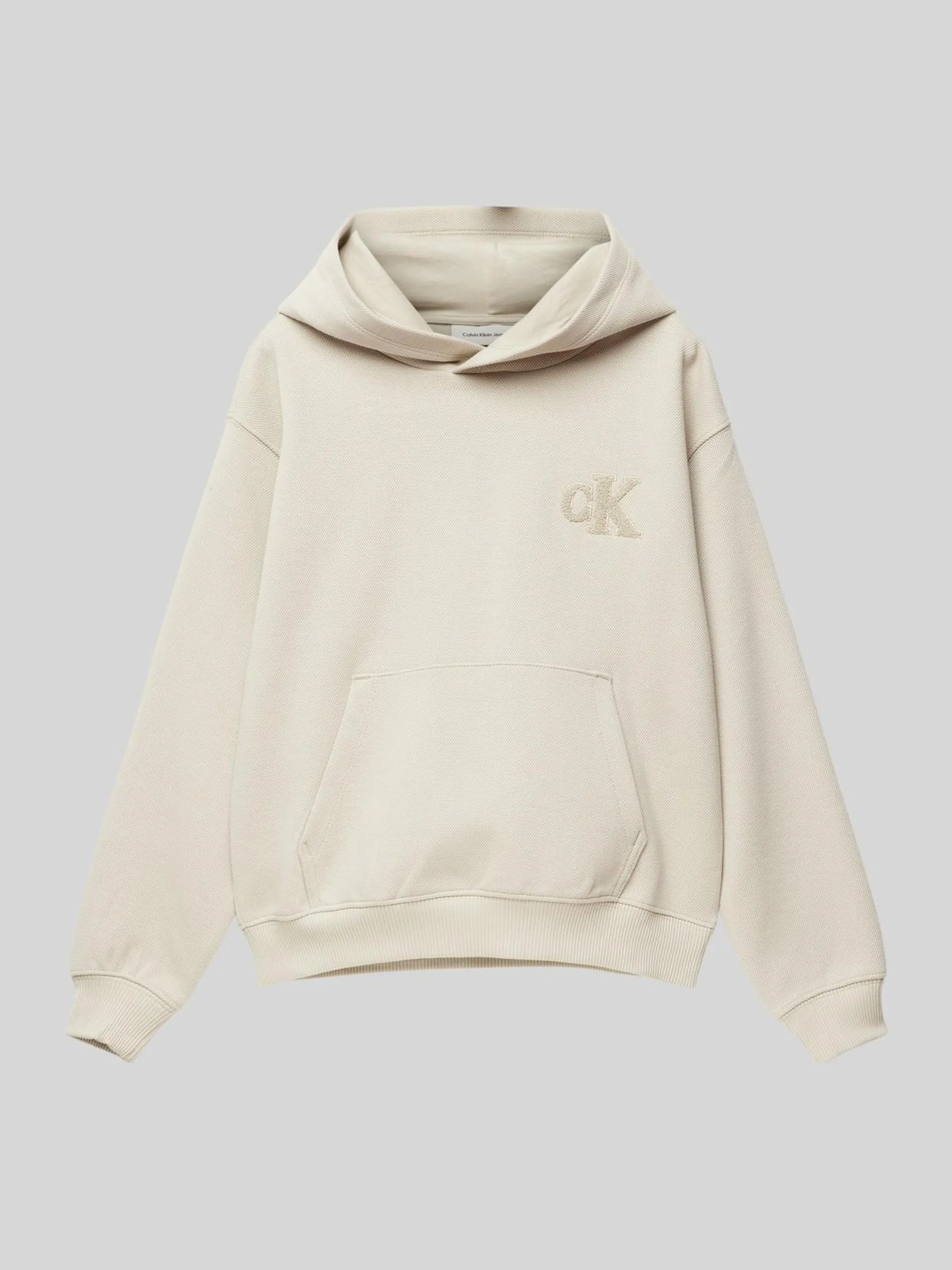 Hoodie mit Känguru-Tasche in beige