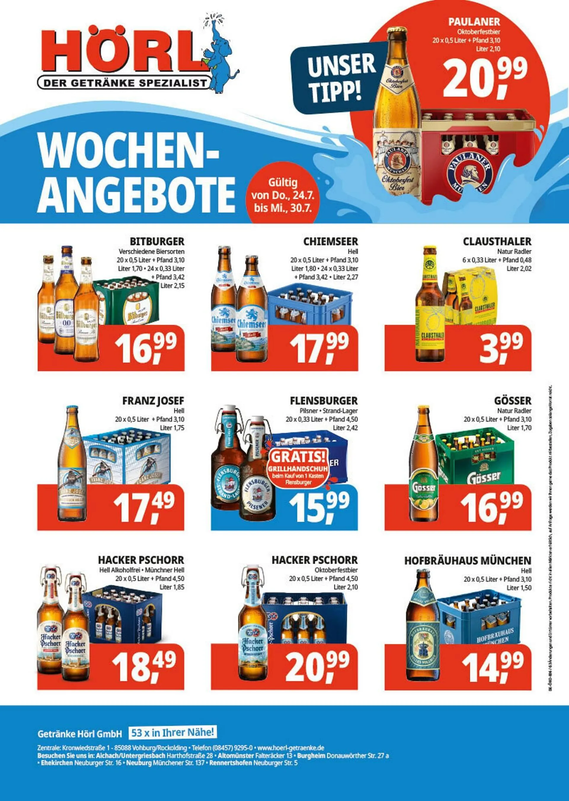 Hörl Getränke Prospekt von 28. Juli bis 30. Juli 2025 - Prospekt seite 1