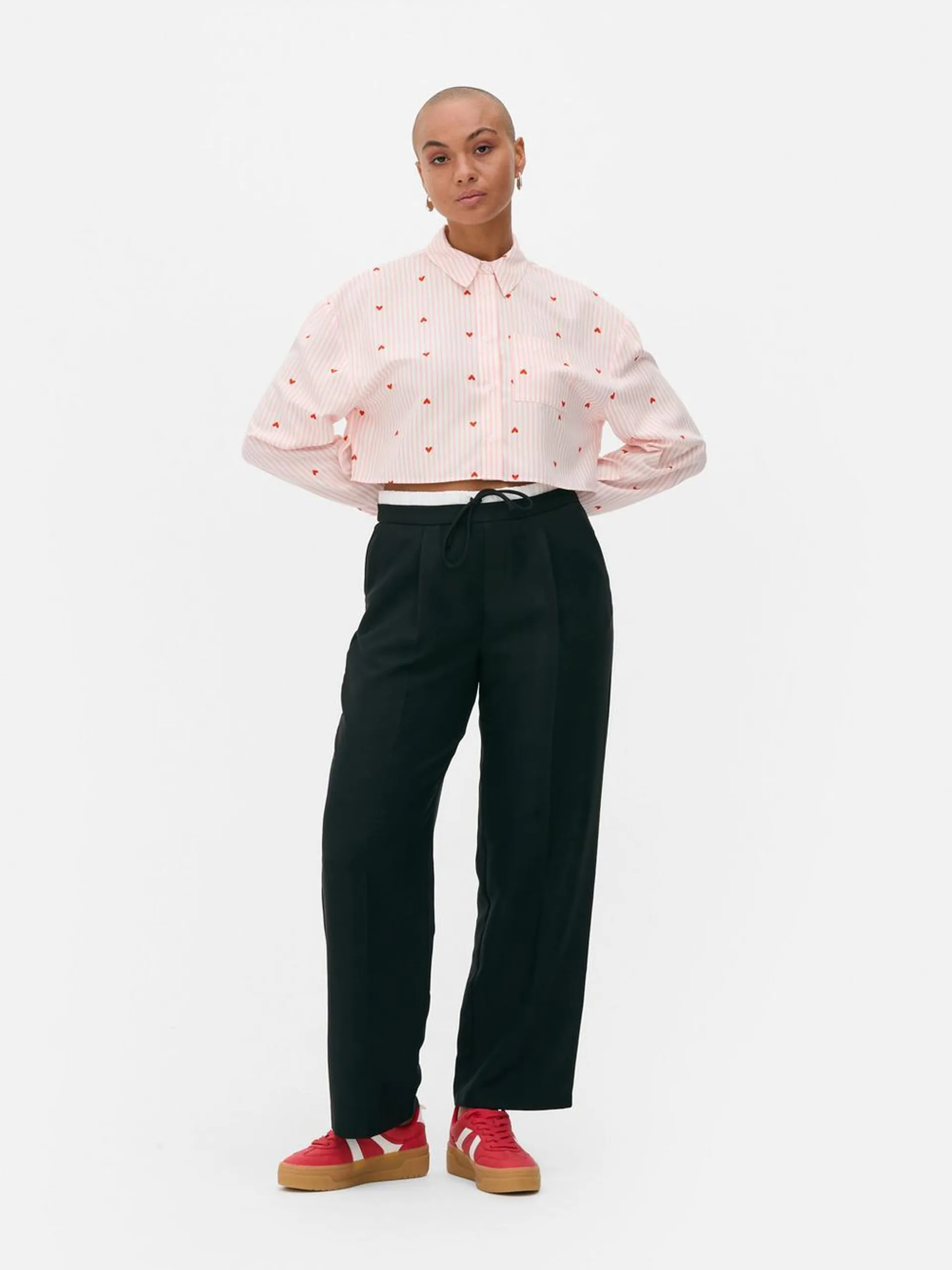 Cropped Patch Pocket Shirt