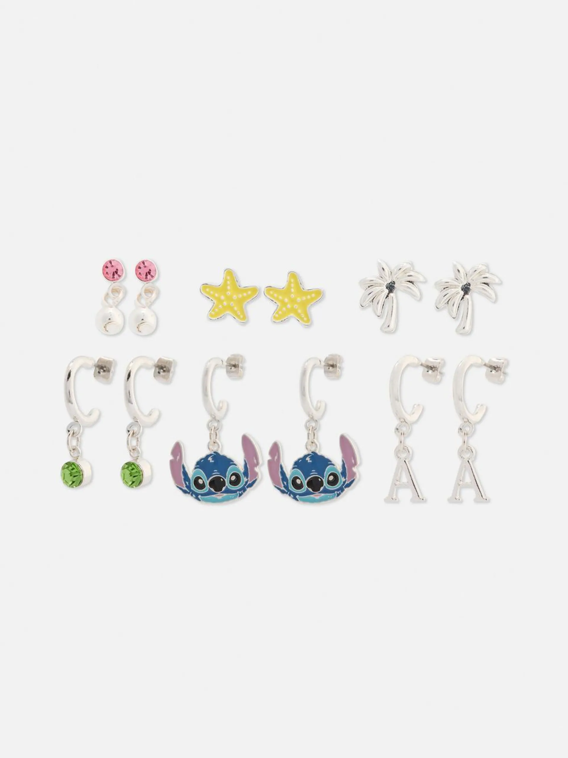 „Disney Stitch“ Ohrstecker und Creolen, 6er-Pack