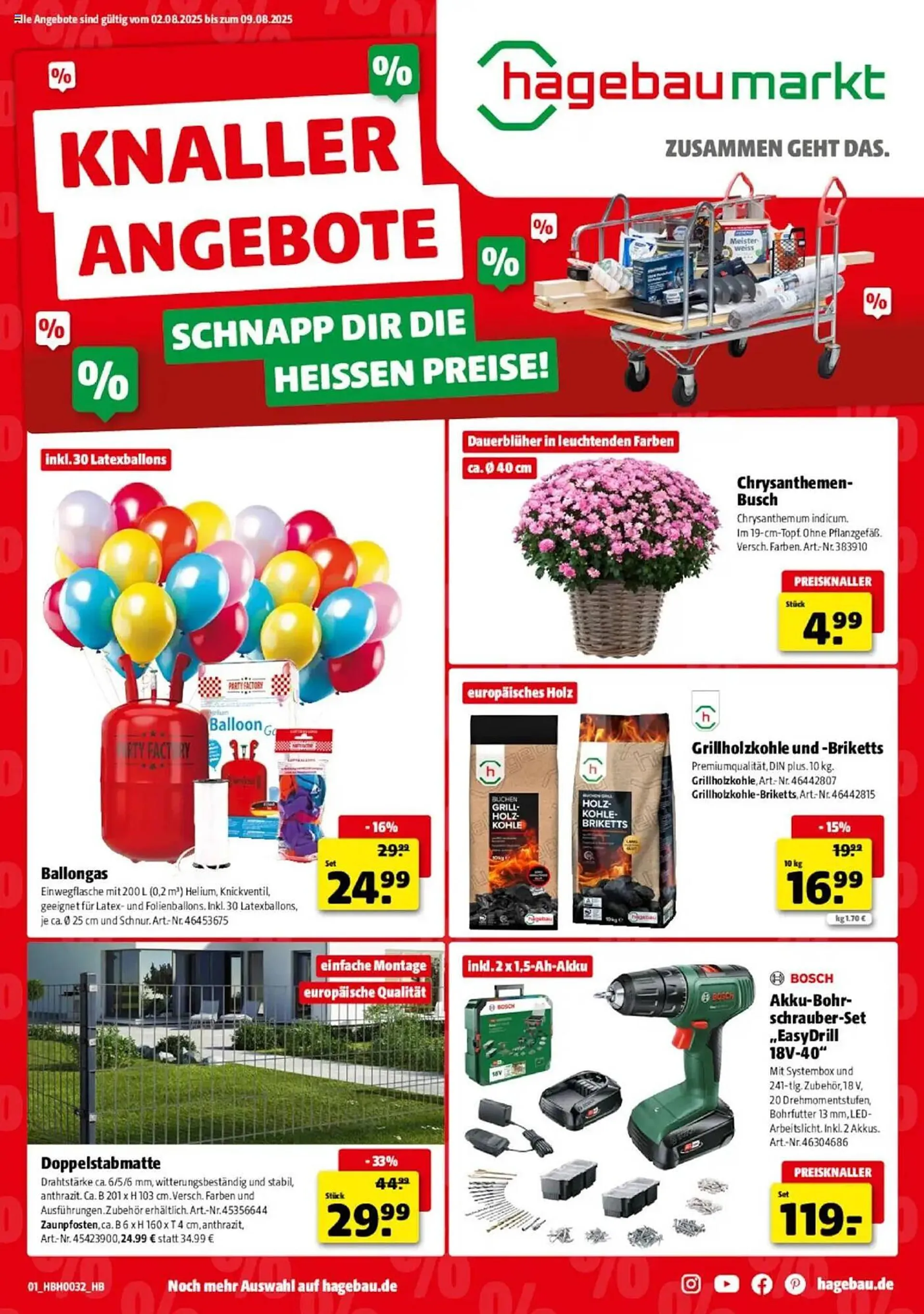 Hagebau Prospekt von 2. August bis 9. August 2025 - Prospekt seite 1