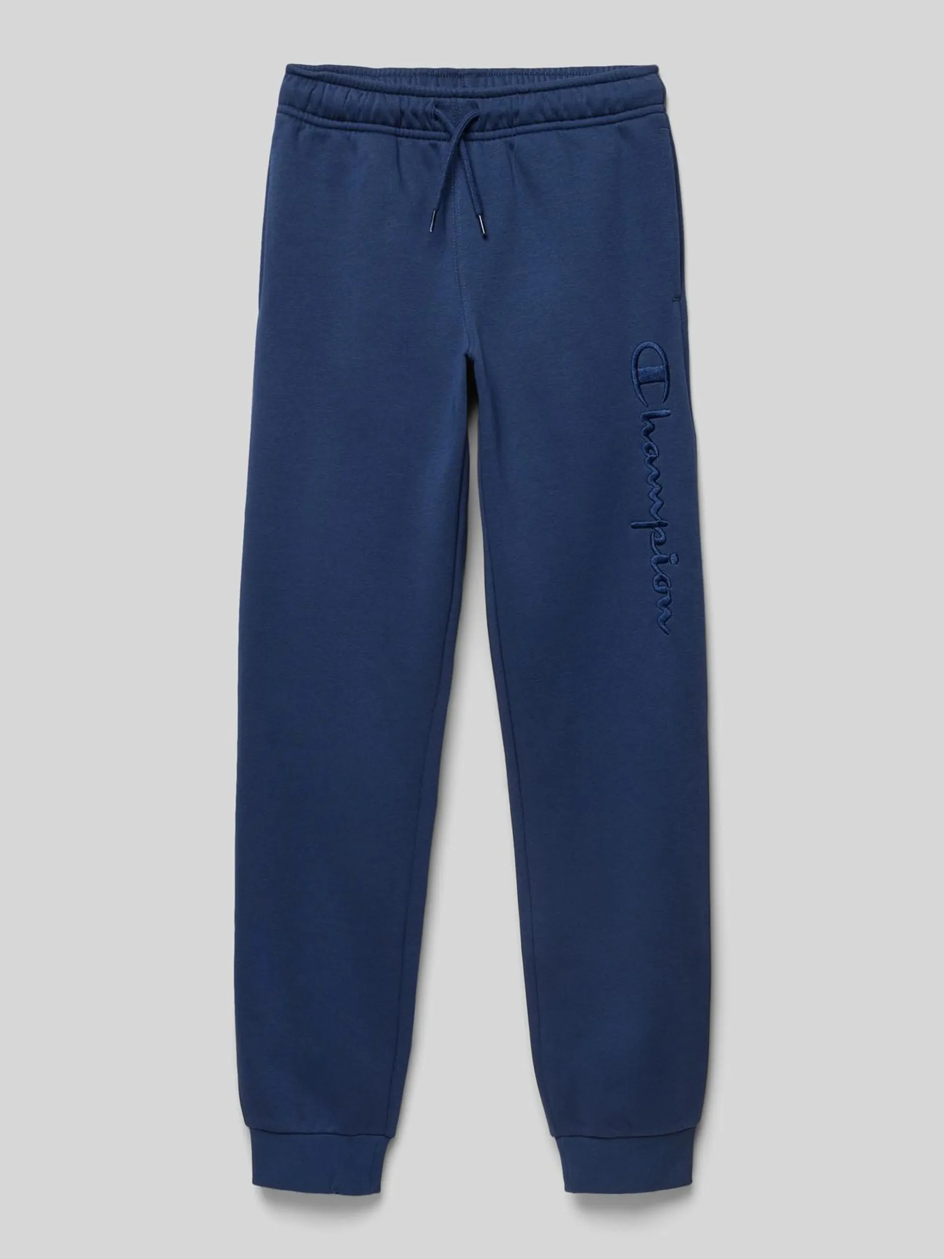 Sweatpants mit Logo-Stitching in dunkelblau