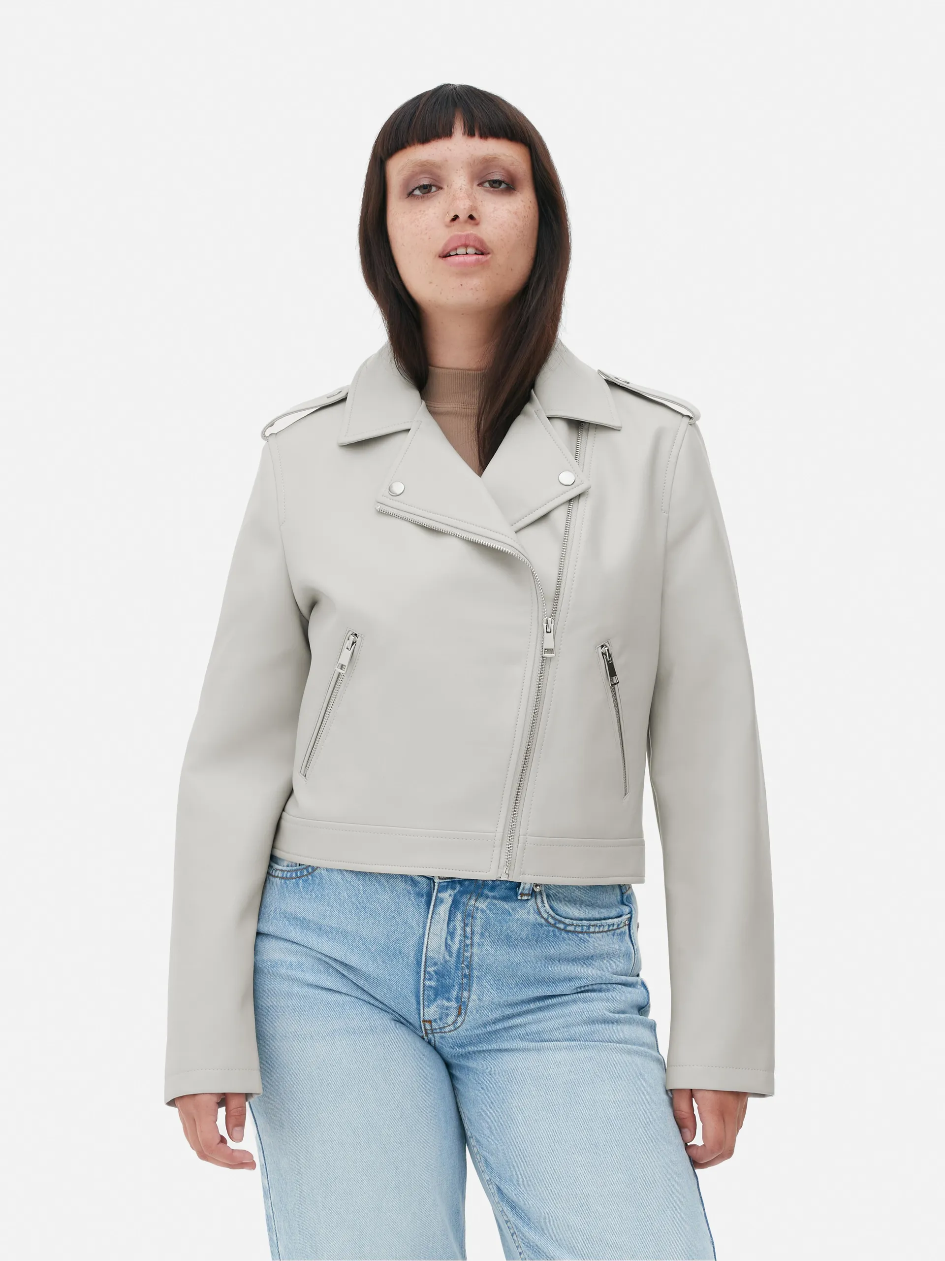 Bikerjacke aus Kunstleder
