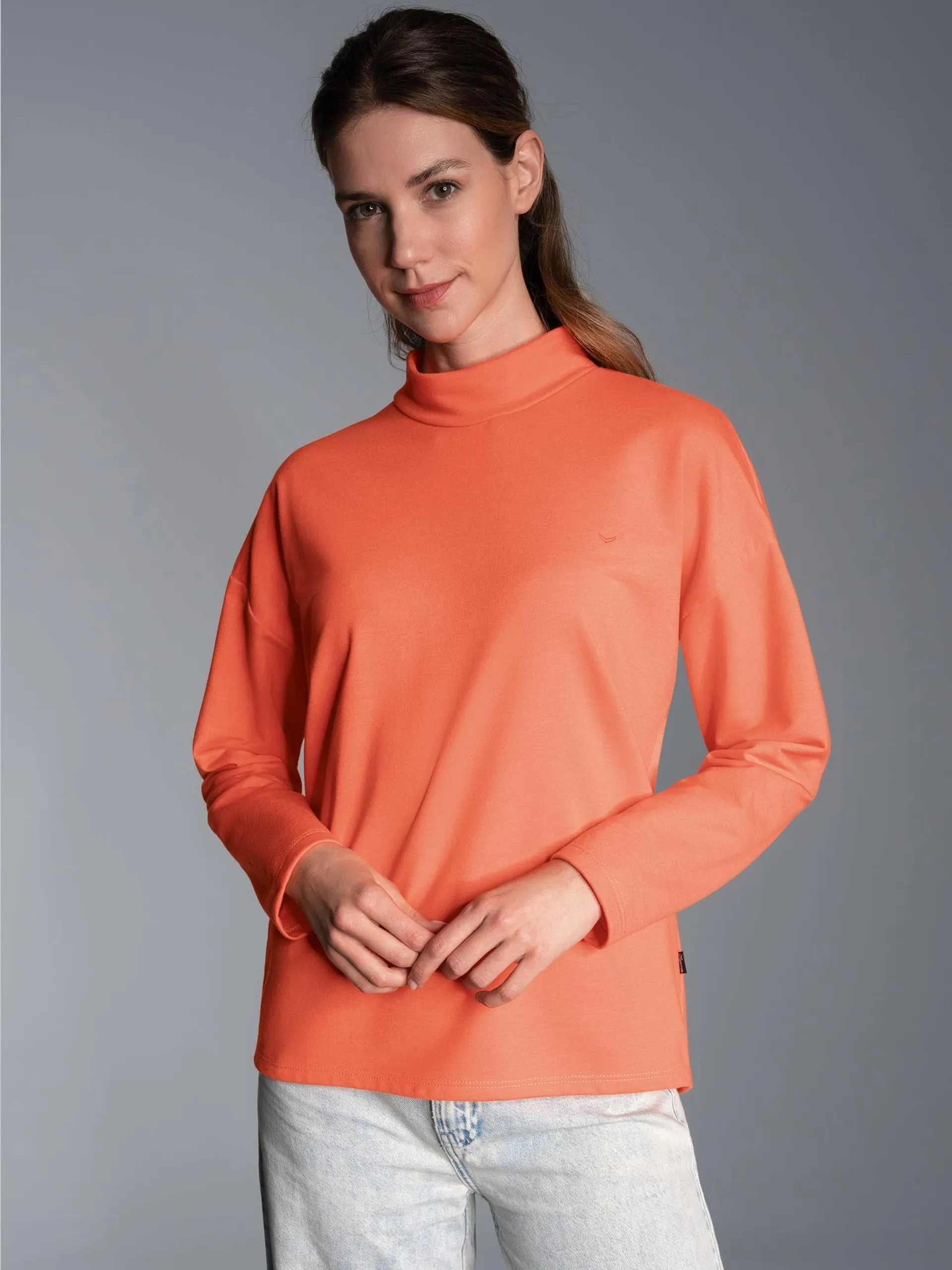 Sweatshirt mit Stehkragen Peach