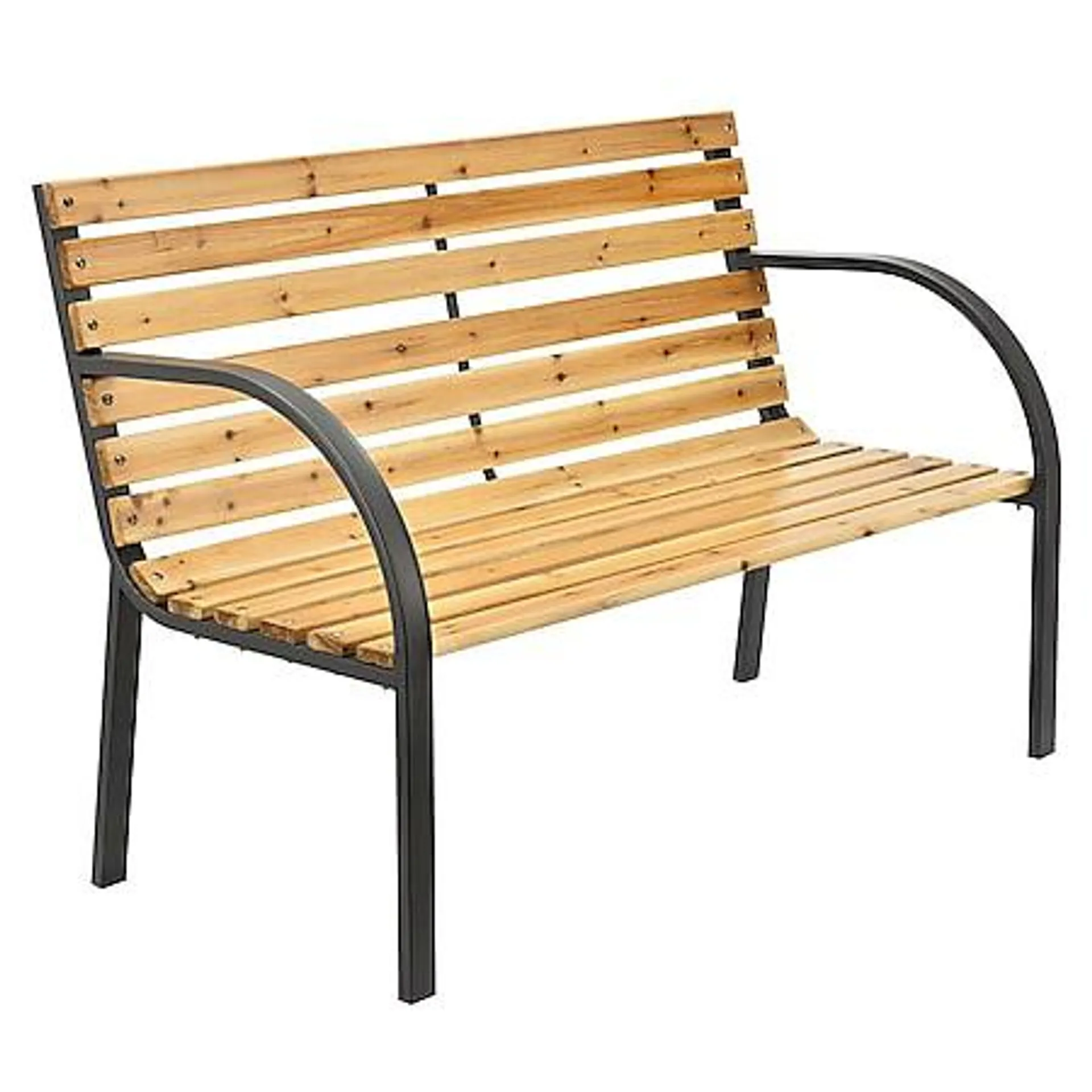 Juskys Gartenbank Modena – 2-Sitzer Sitzbank mit Armlehnen & Rückenlehne – 120x62x82 cm