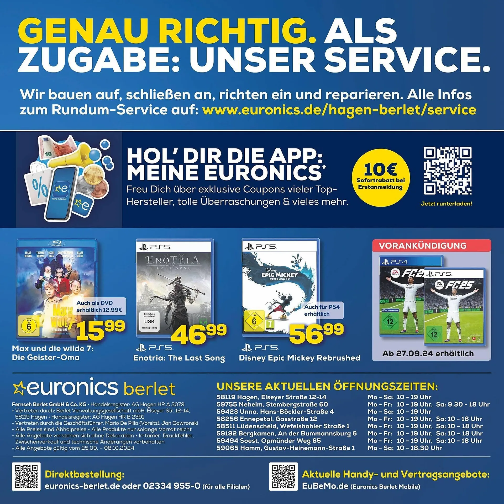 Euronics Berlet Prospekt von 25. September bis 8. Oktober 2024 - Prospekt seite 25