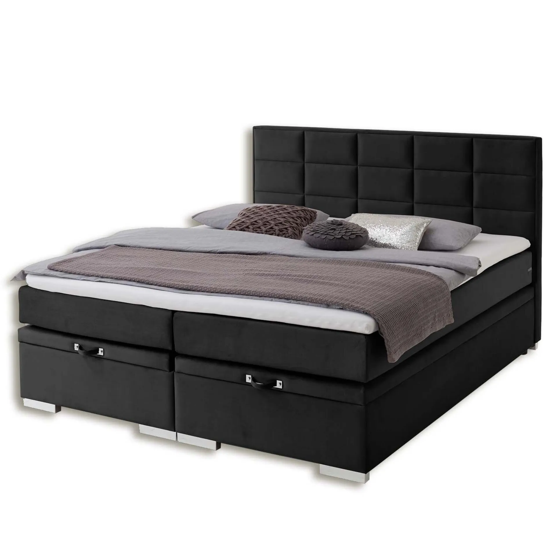 Boxspringbett - schwarz - H3 - 180x200 cm