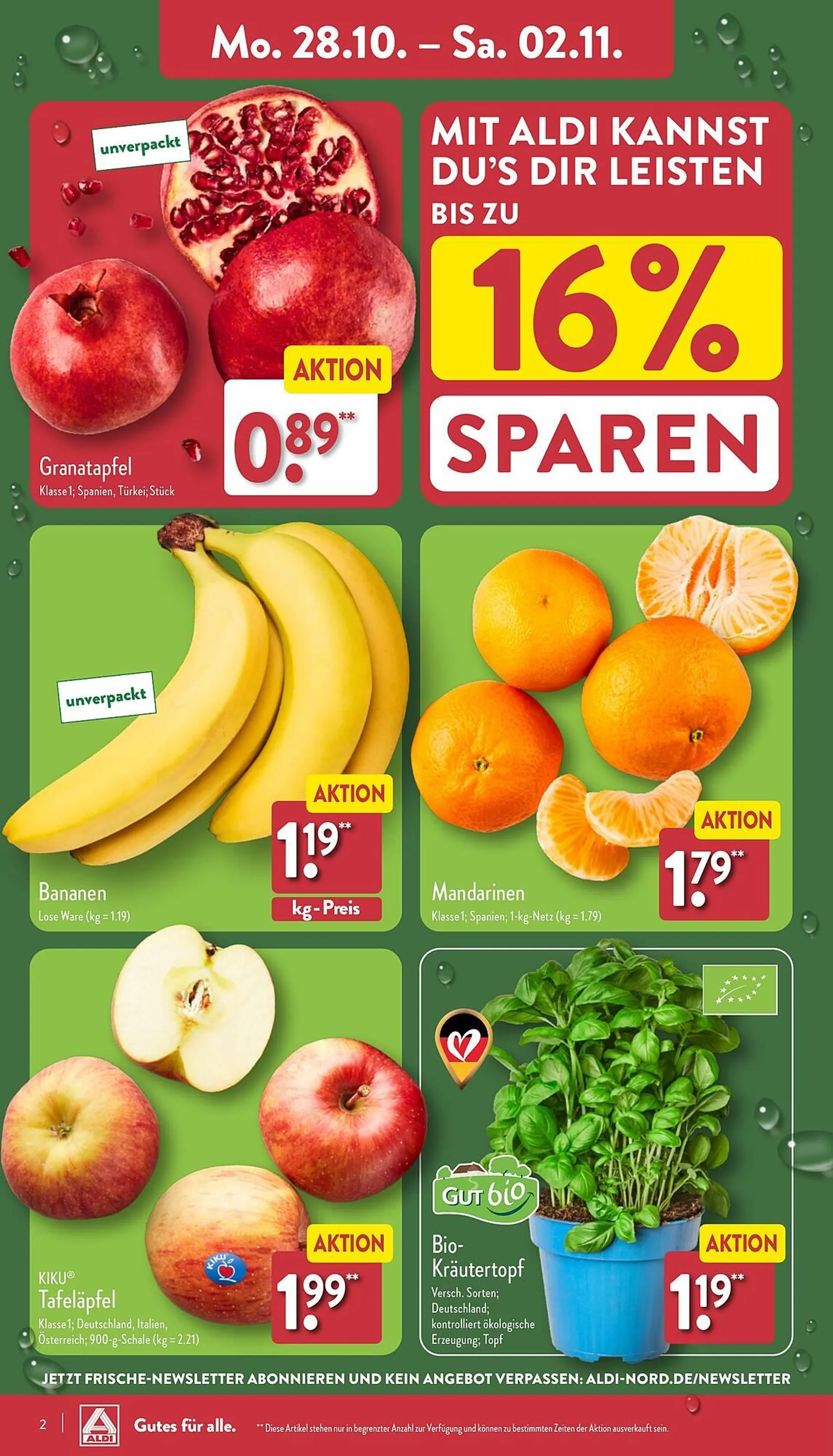 Aldi Nord Prospekt von 28. Oktober bis 2. November 2024 - Prospekt seite 2