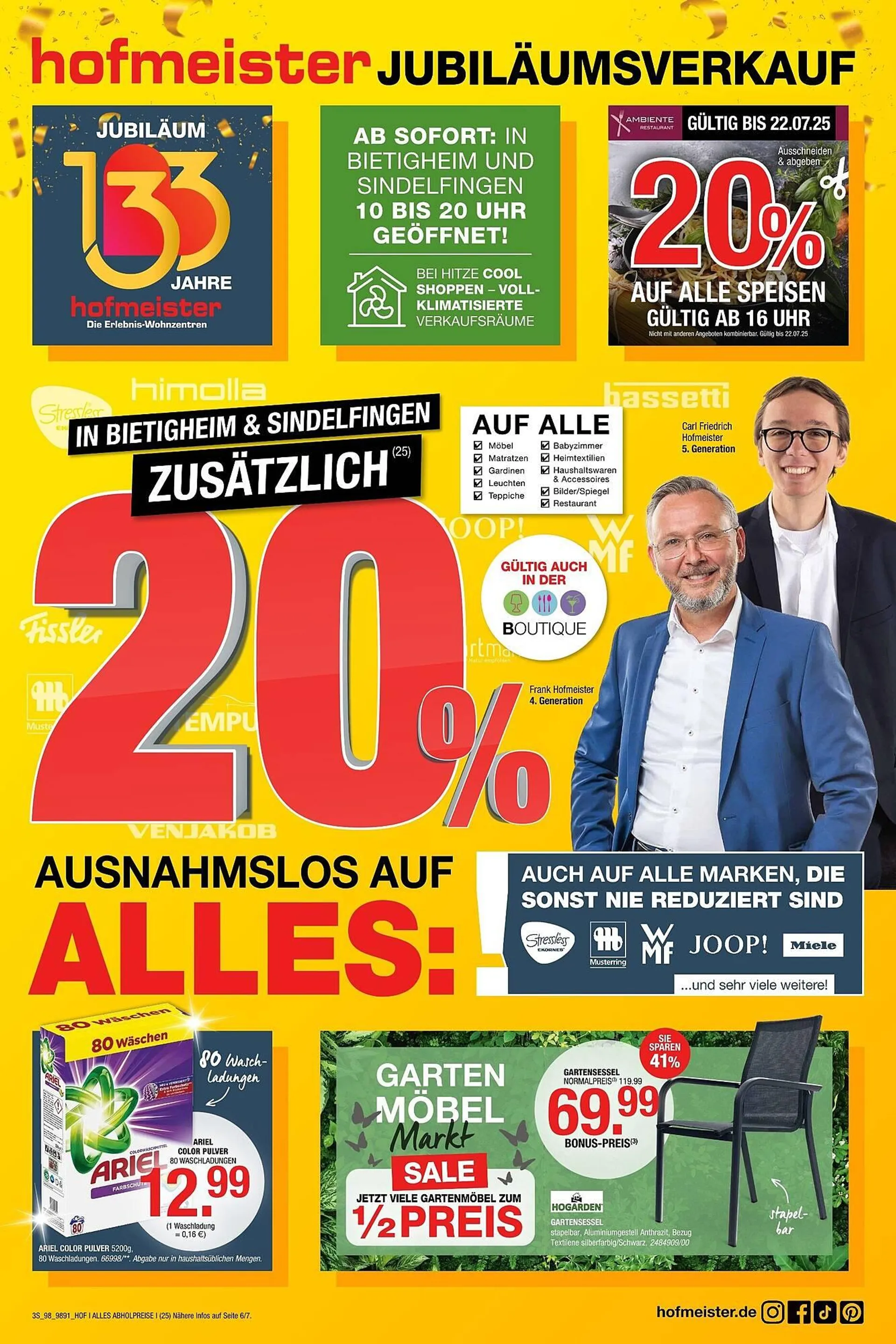 Hofmeister Prospekt von 14. Juli bis 22. Juli 2025 - Prospekt seite 1