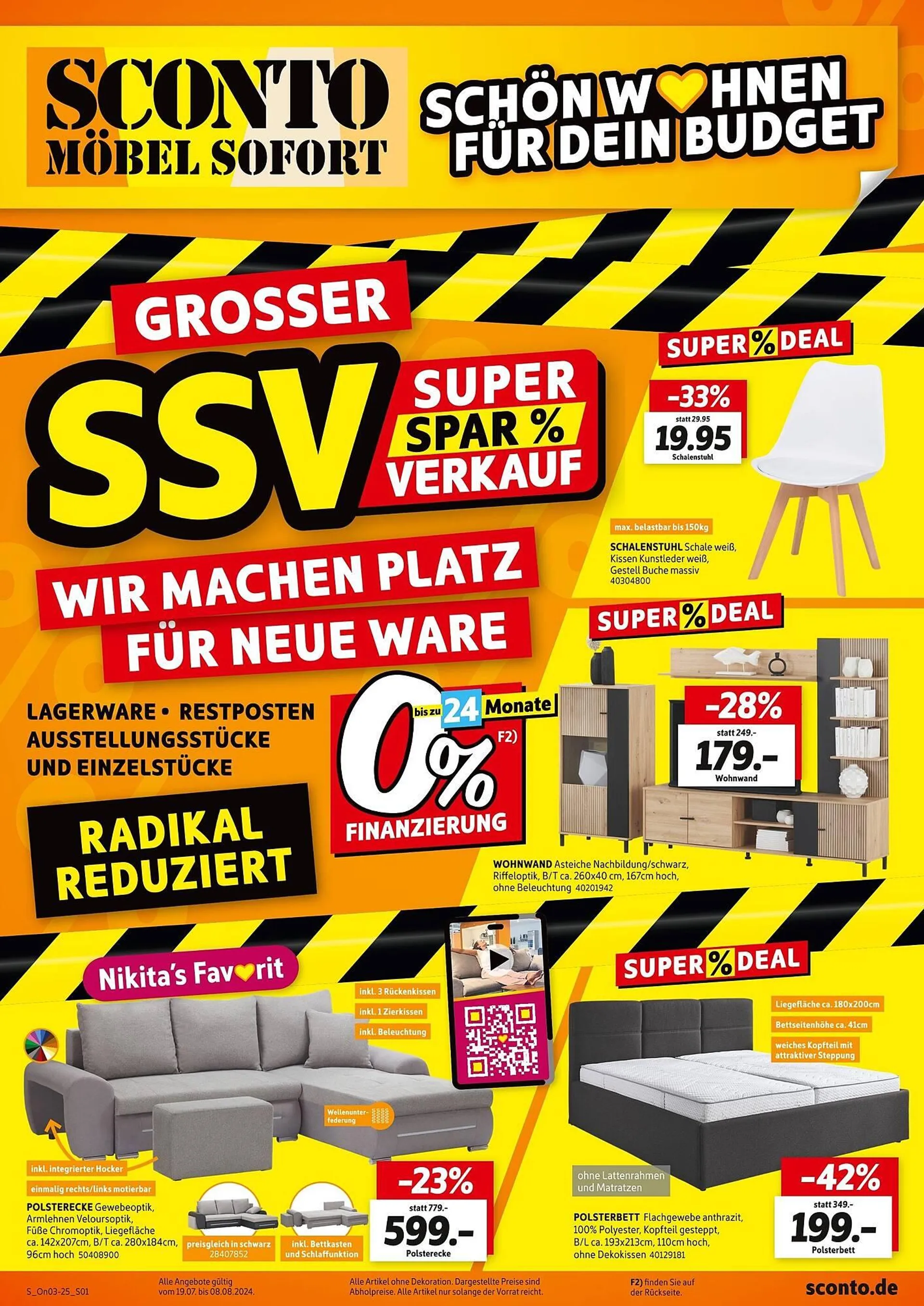 SCONTO Prospekt von 19. Juli bis 8. August 2025 - Prospekt seite 1