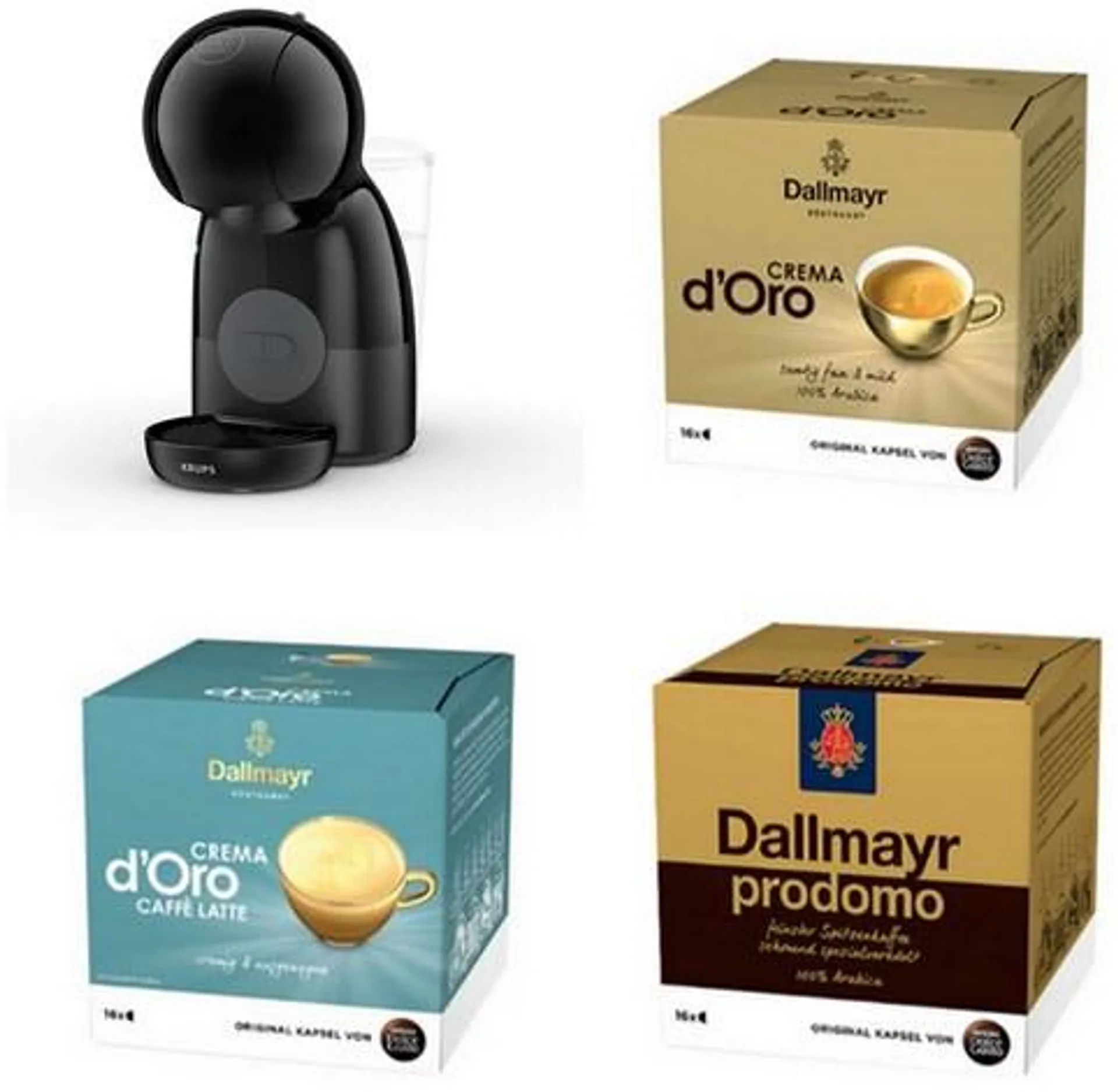 Krups KP1A3B Dolce Gusto Piccolo XS Multi-Getränke-Automat Dallmayr Bundle