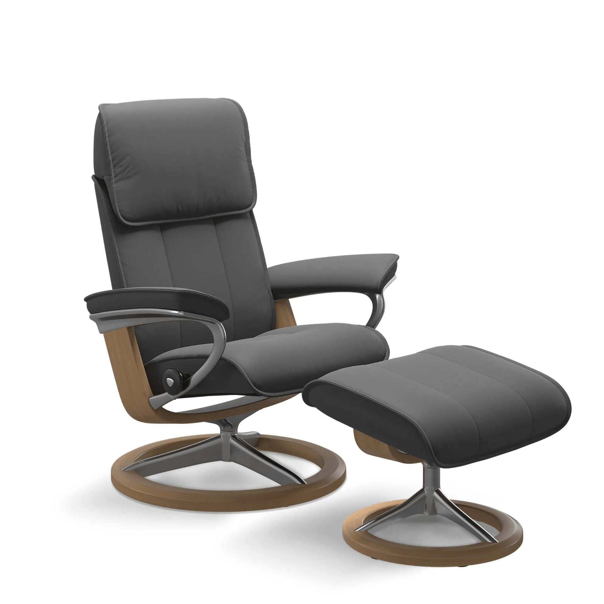 Stressless Relaxsessel mit Hocker Admiral M Leder Batick 79 Grey