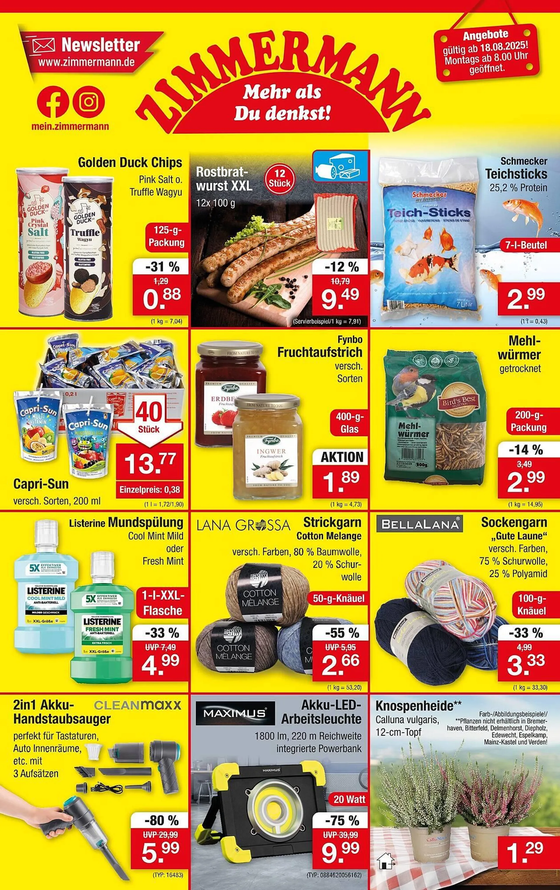 Zimmermann Prospekt von 18. August bis 23. August 2025 - Prospekt seite 1