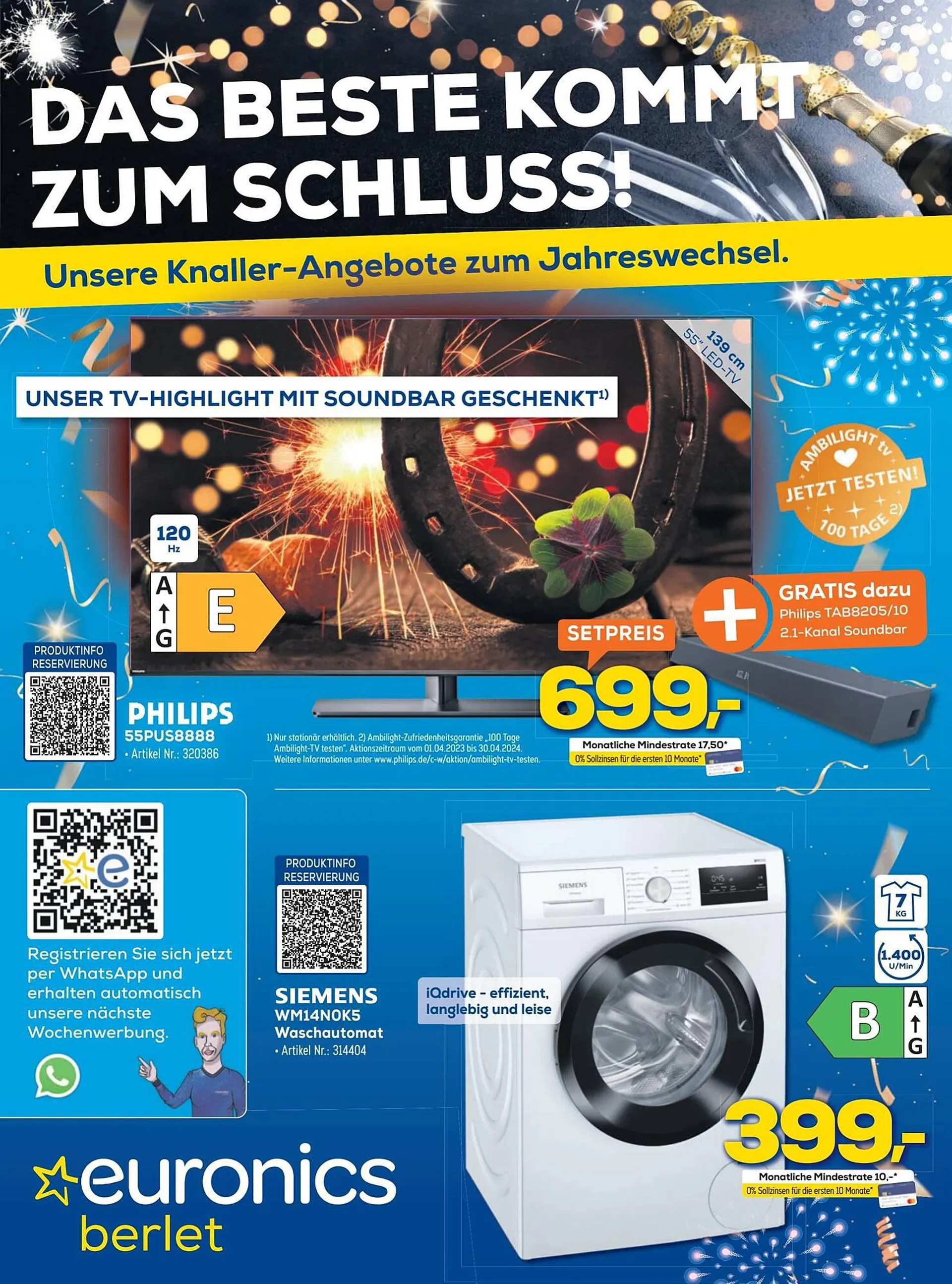 Euronics Berlet Prospekt von 22. Dezember bis 29. Dezember 2023 - Prospekt seite 1