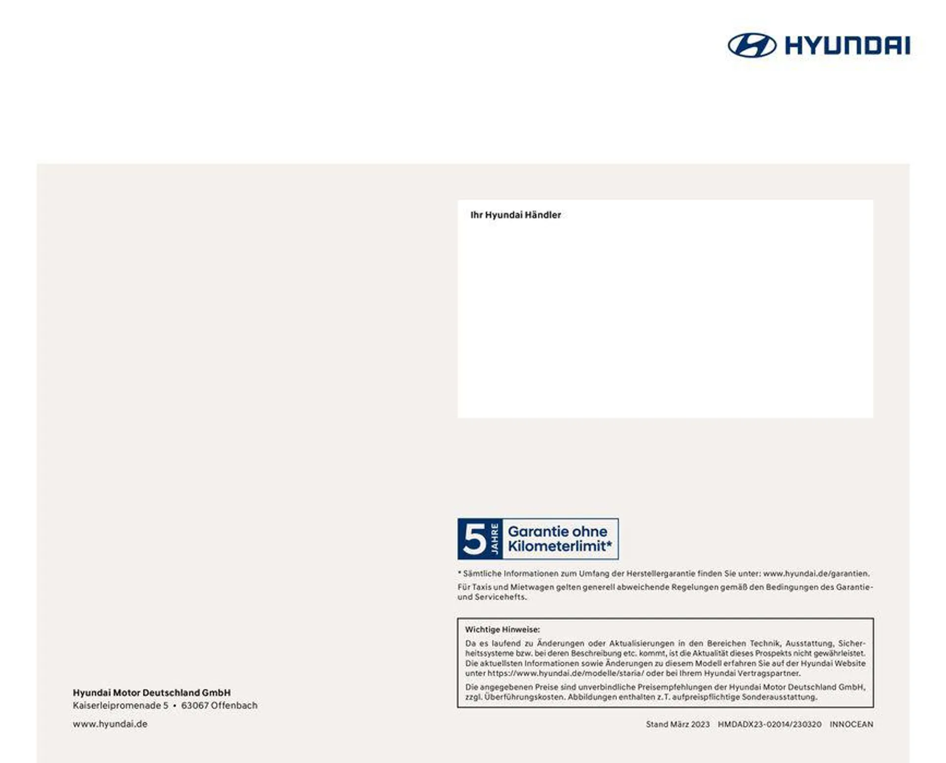 Hyundai STARIA 9-Sitzer von 31. Oktober bis 31. Oktober 2024 - Prospekt seite 12