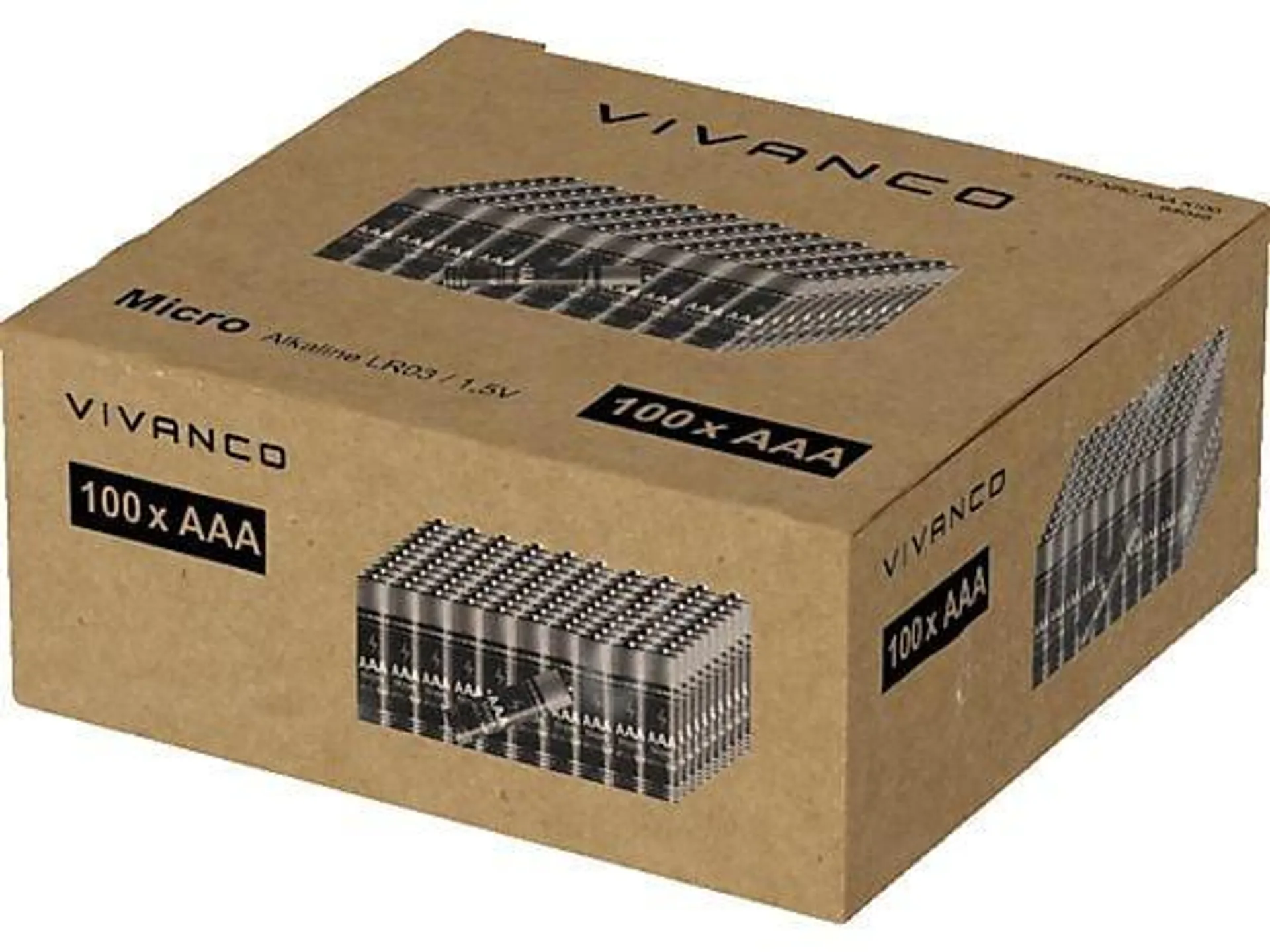 VIVANCO Micro AAA Batterie, Alkali-Mangan, 1.5 Volt 100 Stück